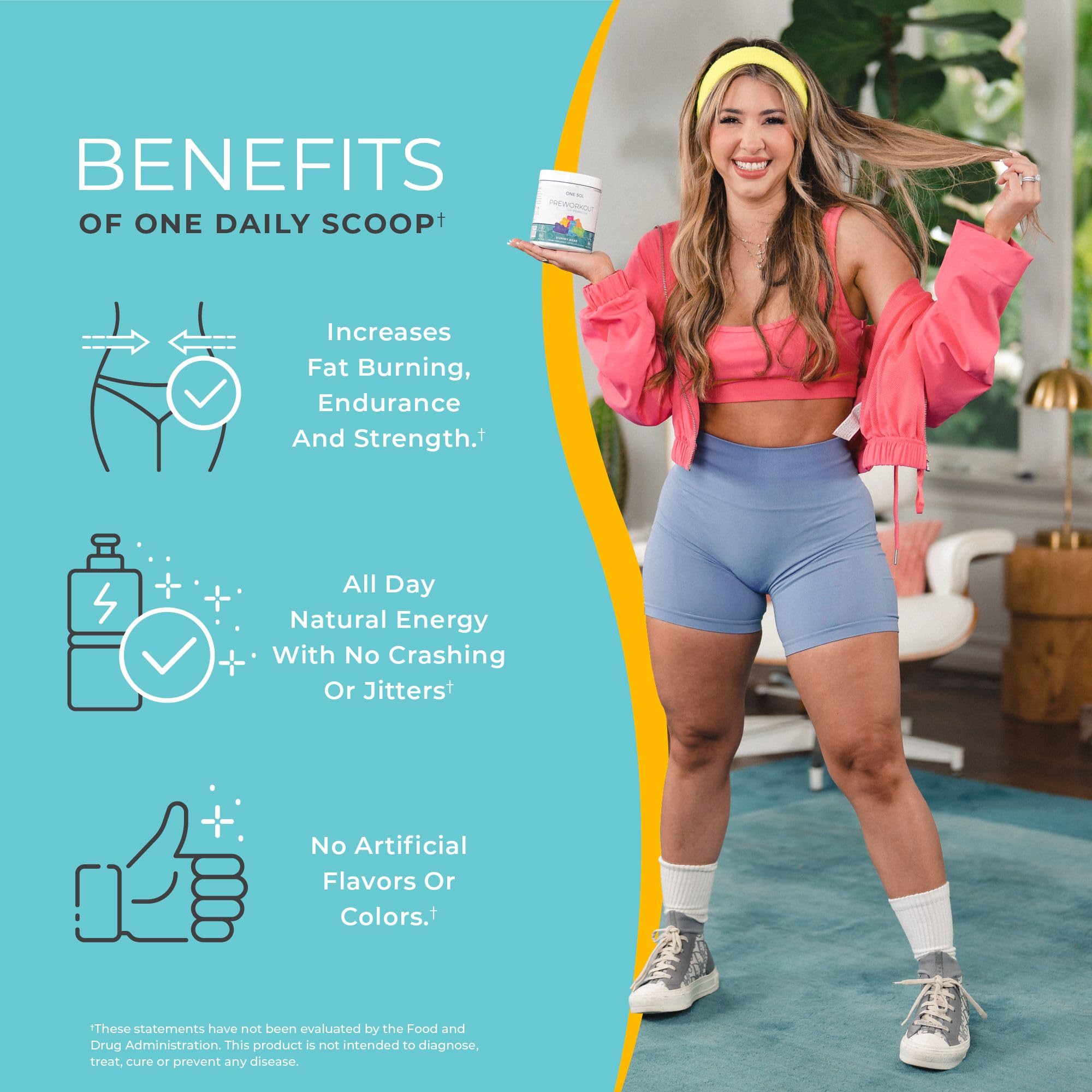 One Sol Pre-Workout for Women, Enhanced Pump & Focus, No Jitters Or Crash, Natural One SolAu supplements