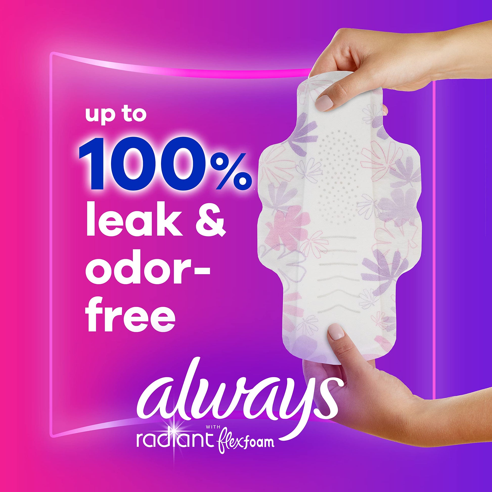 Always Radiant Feminine Pads For Women, Size 3 Extra Heavy Absorbency, With Flexfoam AlwaysAu supplements