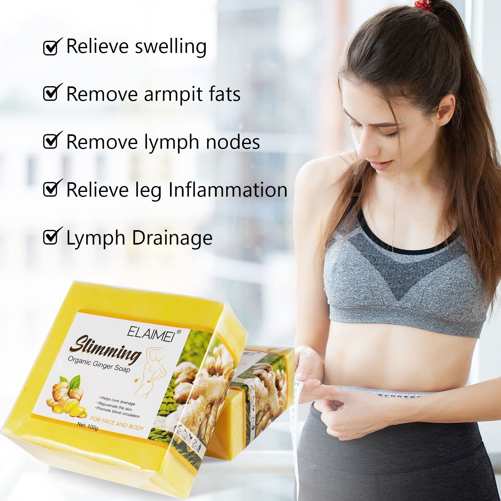 Organic Ginger Soap, Moisturizing Bath Soap, Slimming Ginger Soap, Deep Clean Effectively MoulisAu supplements