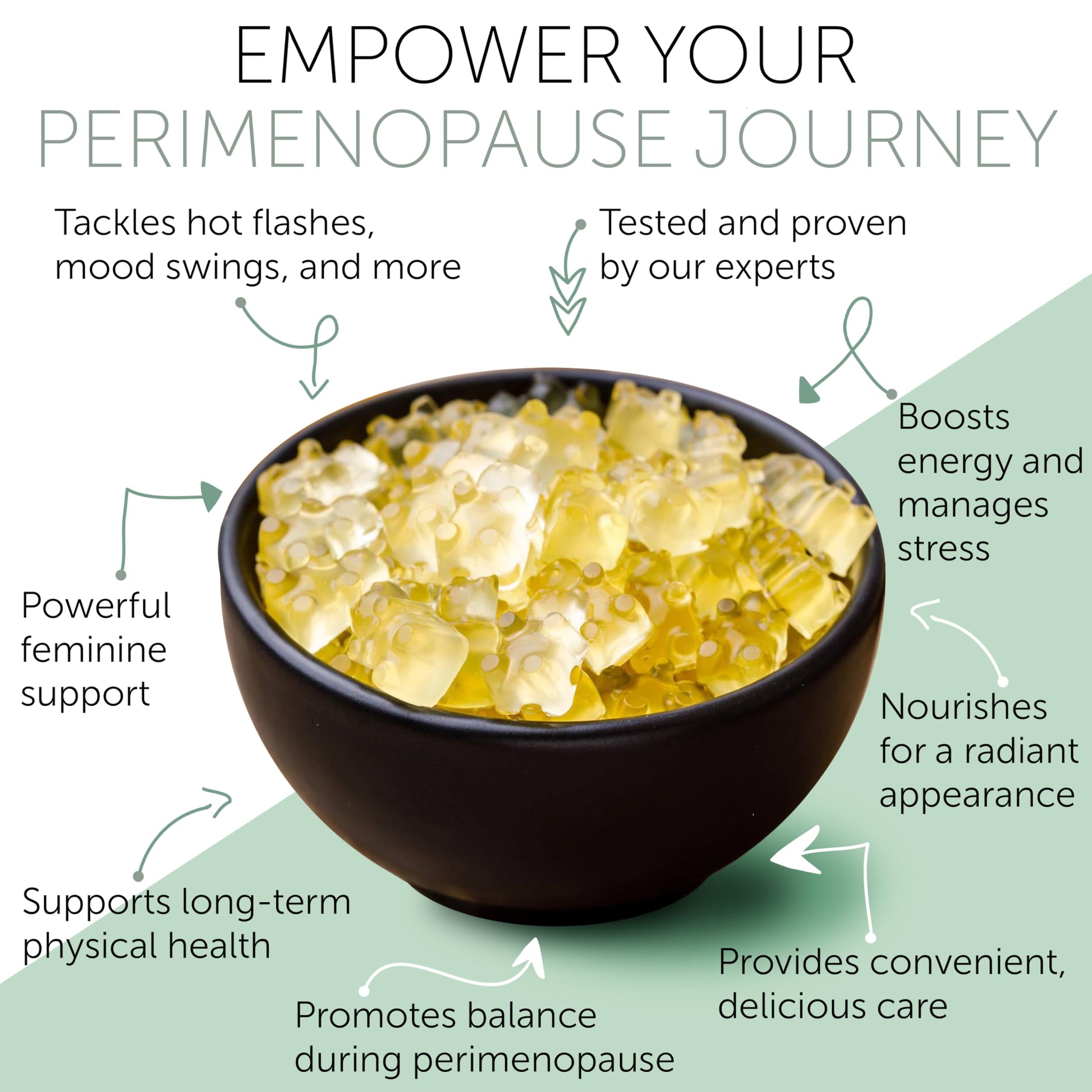 Perimenopause Supplements Women | Premenopausal Gummy Vitamins | Relief for Hormonal Balance & Mood Swings | Supports Menstrual Cycle Regulation | 60 Vegan Gummies Terramed Just Think ComfortAu supplements