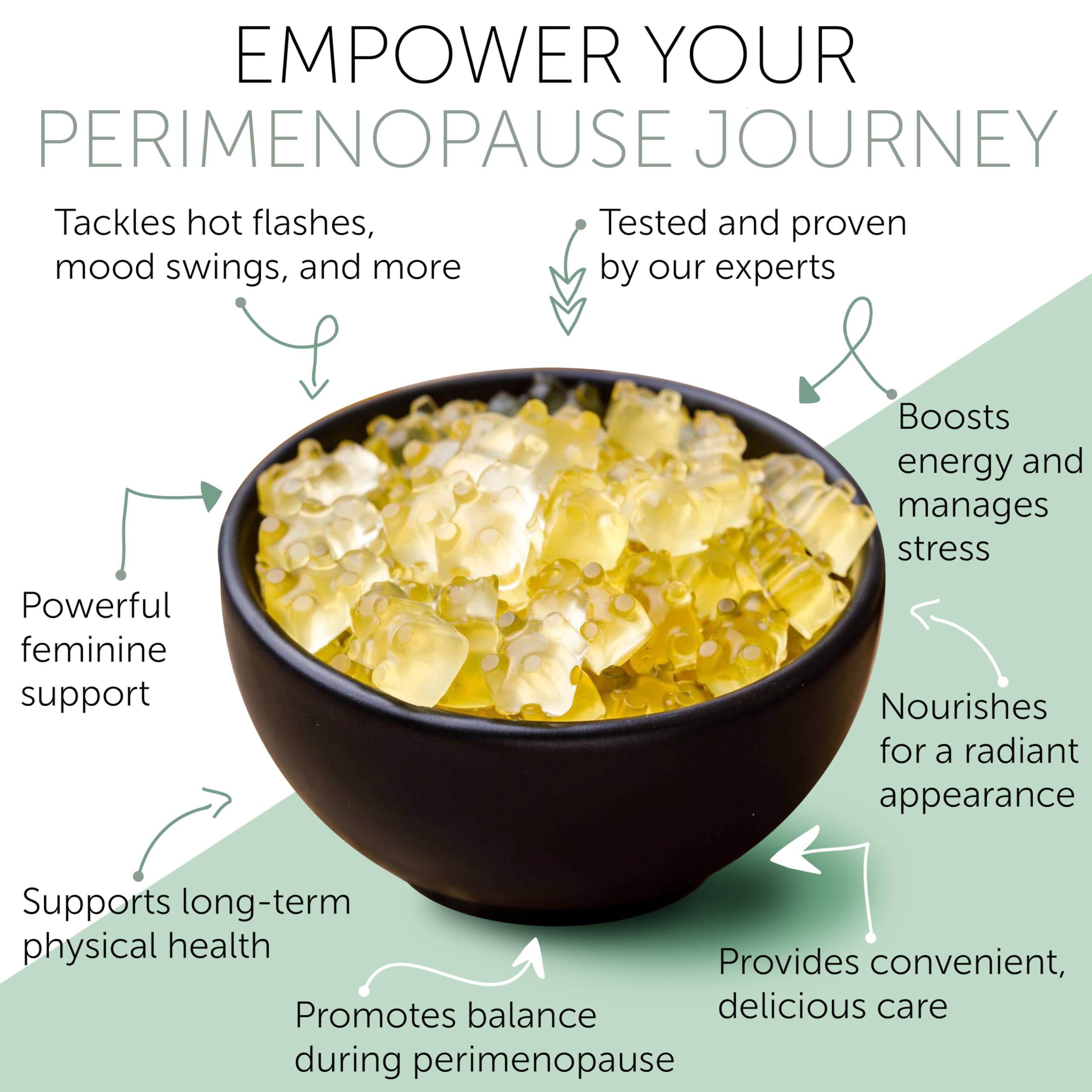 Perimenopause Supplements Women | Premenopausal Gummy Vitamins | Relief for Hormonal Balance & Mood Swings | Supports Menstrual Cycle Regulation | 60 Vegan Gummies Terramed Just Think ComfortAu supplements