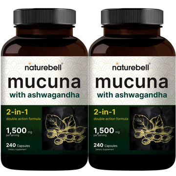 2 Pack NatureBell Mucuna Pruriens Capsules, 1500mg Per Serving, Made with Mucuna NatureBellUS supplements