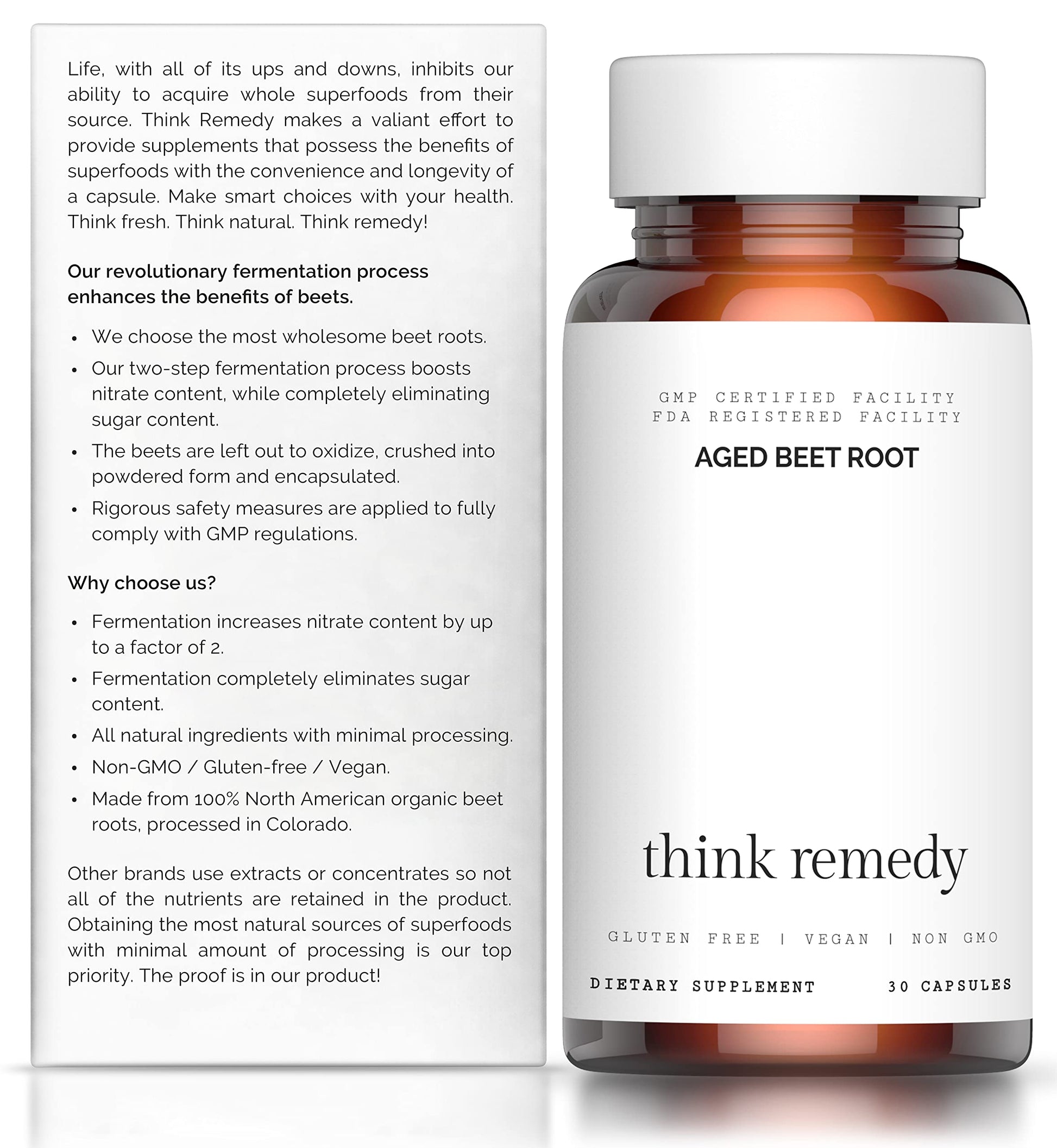 Think Remedy Aged Beet Root Capsules - Beet Pills for Stamina - Organic Beet Root Powder Think RemedyAu supplements