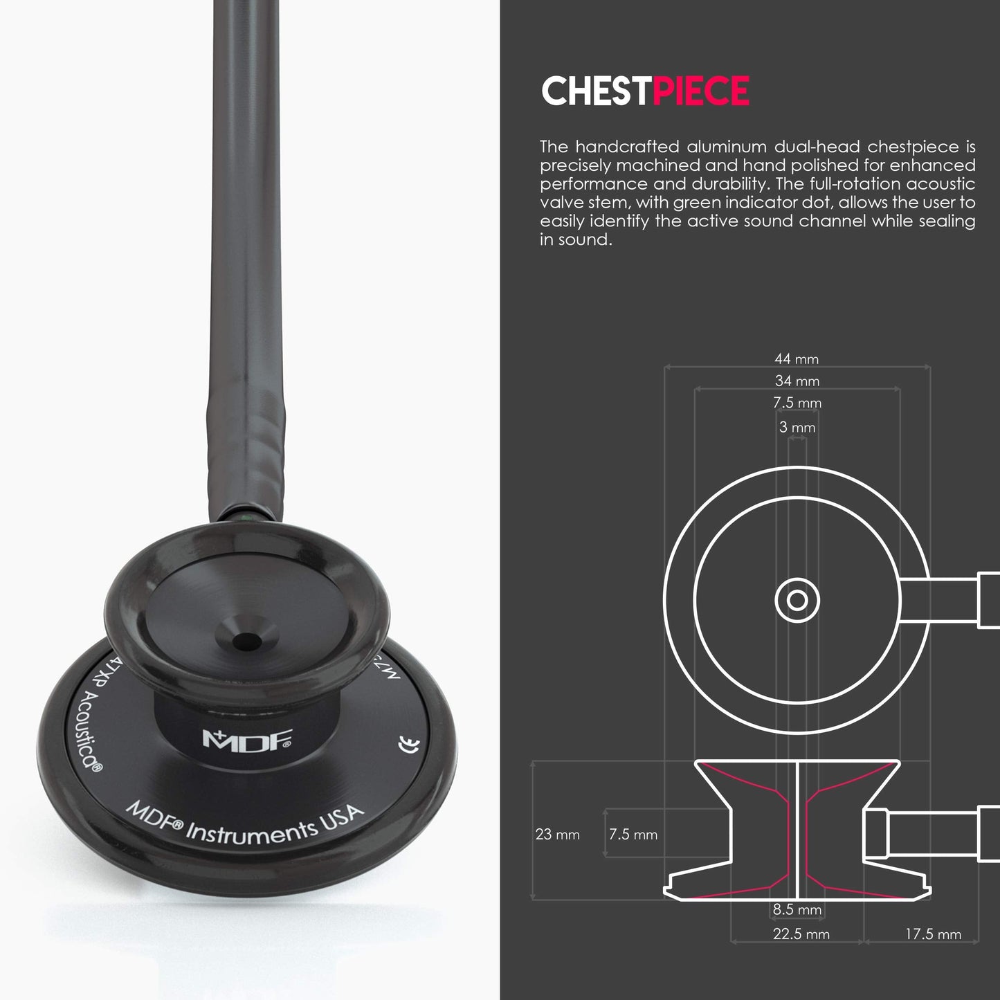 MDF Acoustica Lightweight Stethoscope for Doctors, Nurses, Students MDF InstrumentsUS supplements