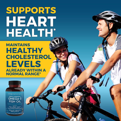 Viva Naturals Triple Strength Omega 3 Fish Oil Supplement - 2200 mg Wild Caught Viva NaturalsUS supplements