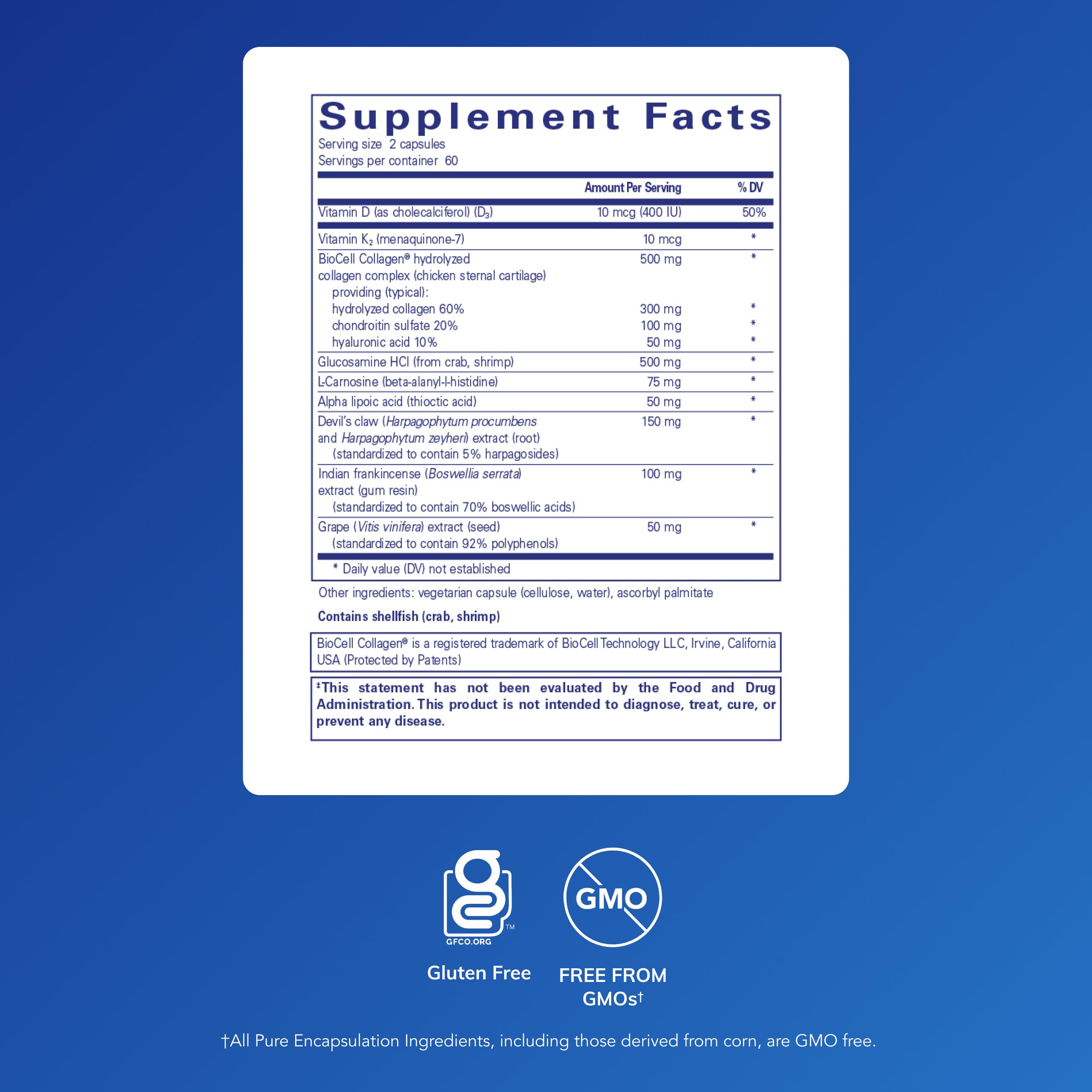 Pure Encapsulations Disc-Flex - Bone & Musculoskeletal Health Dietary Supplement - Supports Spinal Disc Strength & Flexibility* - Vegetarian & Gluten Free - 120 Capsules Pure EncapsulationsAu supplements