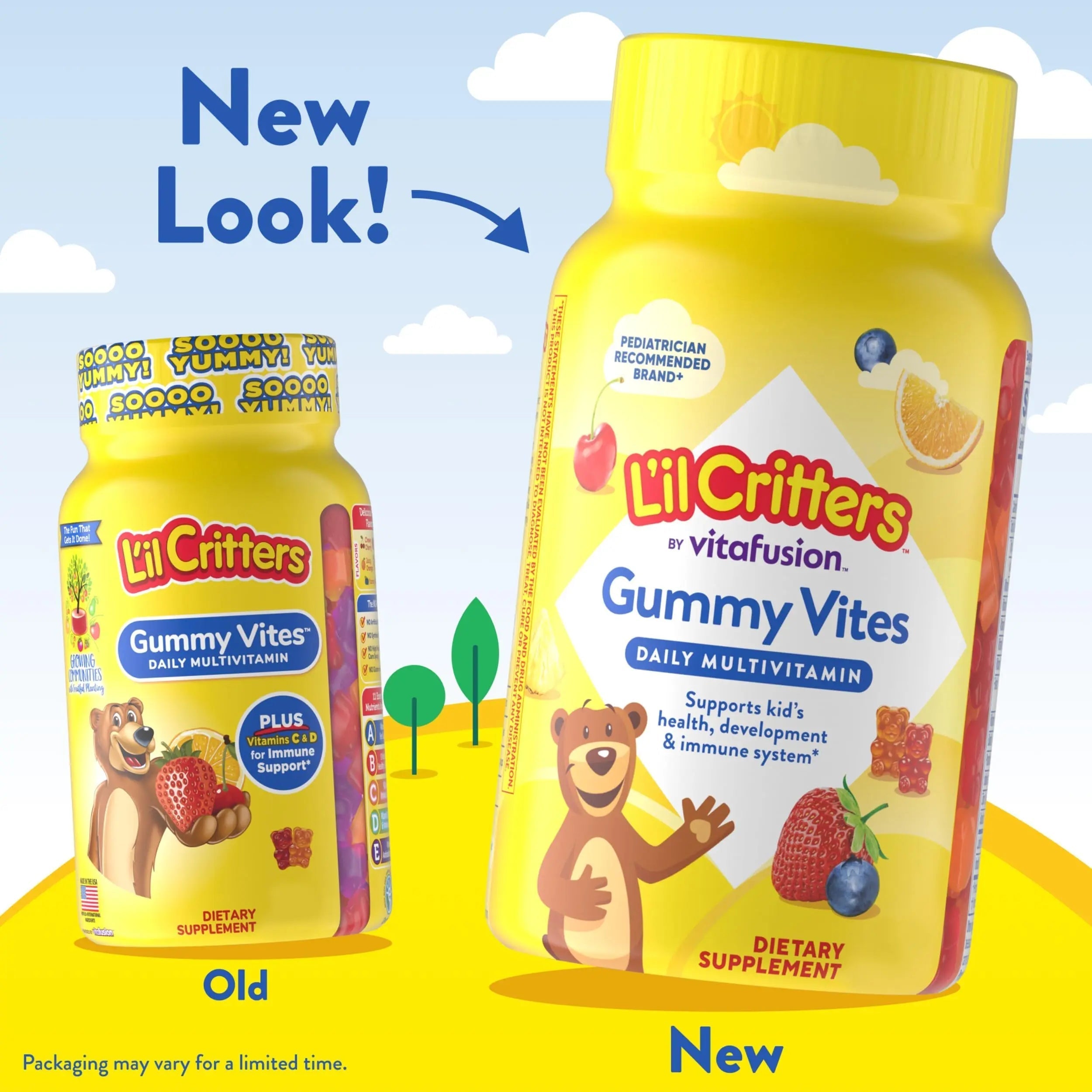 L’il Critters Gummy Vites Daily Gummy Multivitamin for Kids, Vitamin C, D3 for Immune Support Cherry, Strawberry, Orange Lil CrittersAu supplements