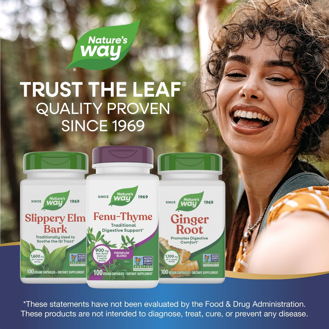Nature's Way Fenu-Thyme - Traditional Digestive Support Blend* - 900 mg of Thyme & Fenugreek per 2-Capsule Serving - Non-GMO Project Verified & Dairy Free - 100 Vegan Capsules Nature's WayAu supplements