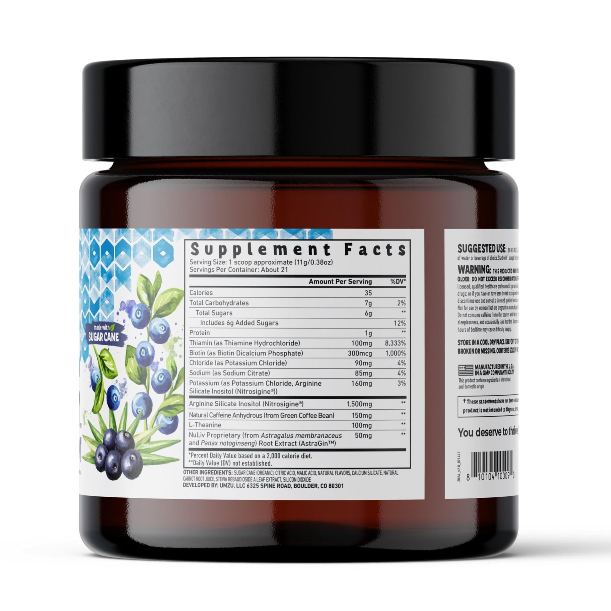 UMZU Zuum Pre-Workout Wild Blueberry Acai UMZUAu supplements