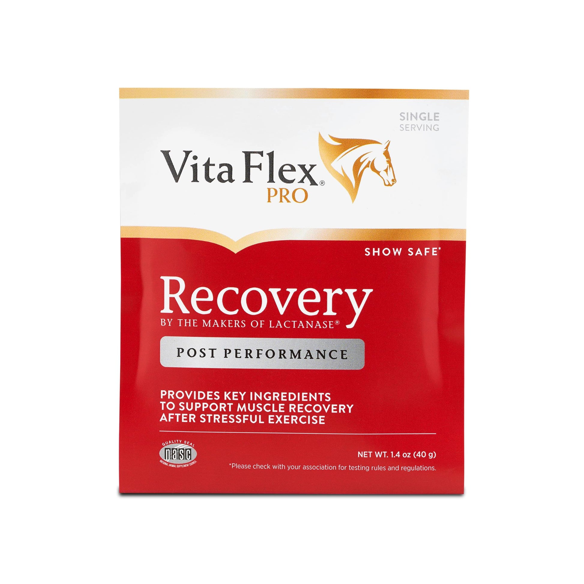Vita Flex Pro Recovery by the Makers of Lactanase, Post Performance Horse Supplements 40 g, Show Safe Muscle Recovery Supplements, Amino Acids for Horses, Strength & Joint Health Vita FlexAu supplements