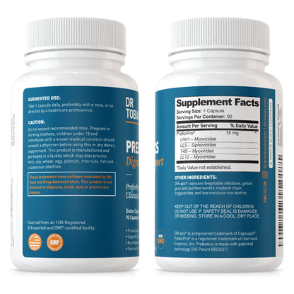 Dr. Tobias Prebiotics, Supports Digestion & Gut Health, Feed Good Probiotic Bacteria Dr. TobiasUS supplements