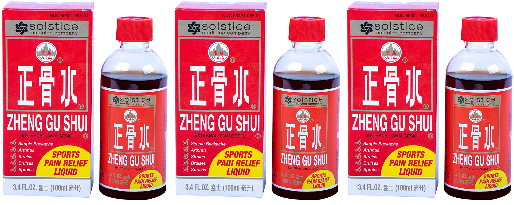 Solstice Medicine Company - Zheng Gu Shui Pain Relief - 3 Pack - 3.4 OZ SOLSTICEAu supplements