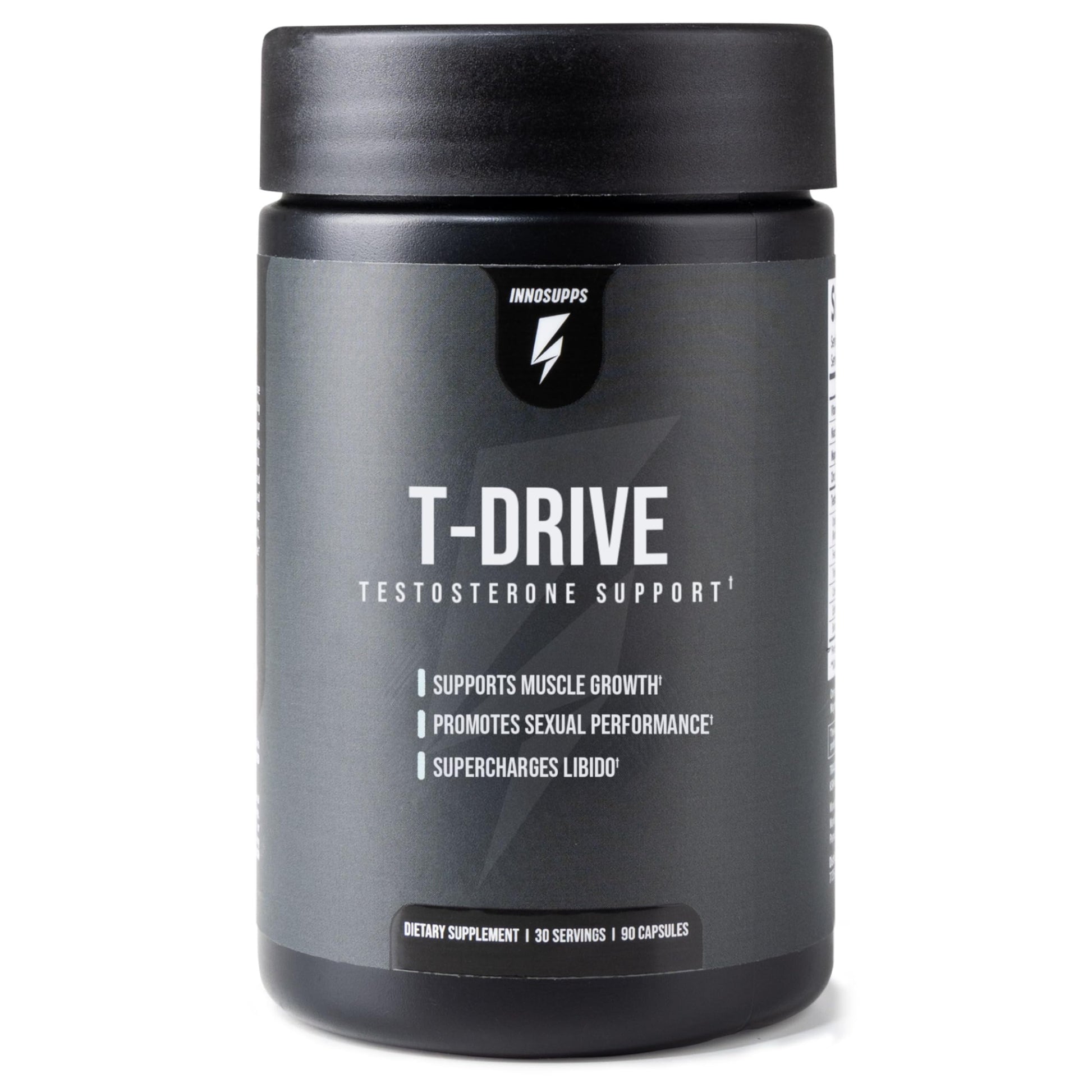 InnoSupps T-Drive Testosterone Booster Enhance Performance Amplify Muscle Growth, Increase Libido & Energy Levels w/KSM-66 Ashwagandha, Magnesium, Vitamin D, Niacin Boron, Fenugreek, 90 Caps, 30 Days InnoSuppsAu supplements