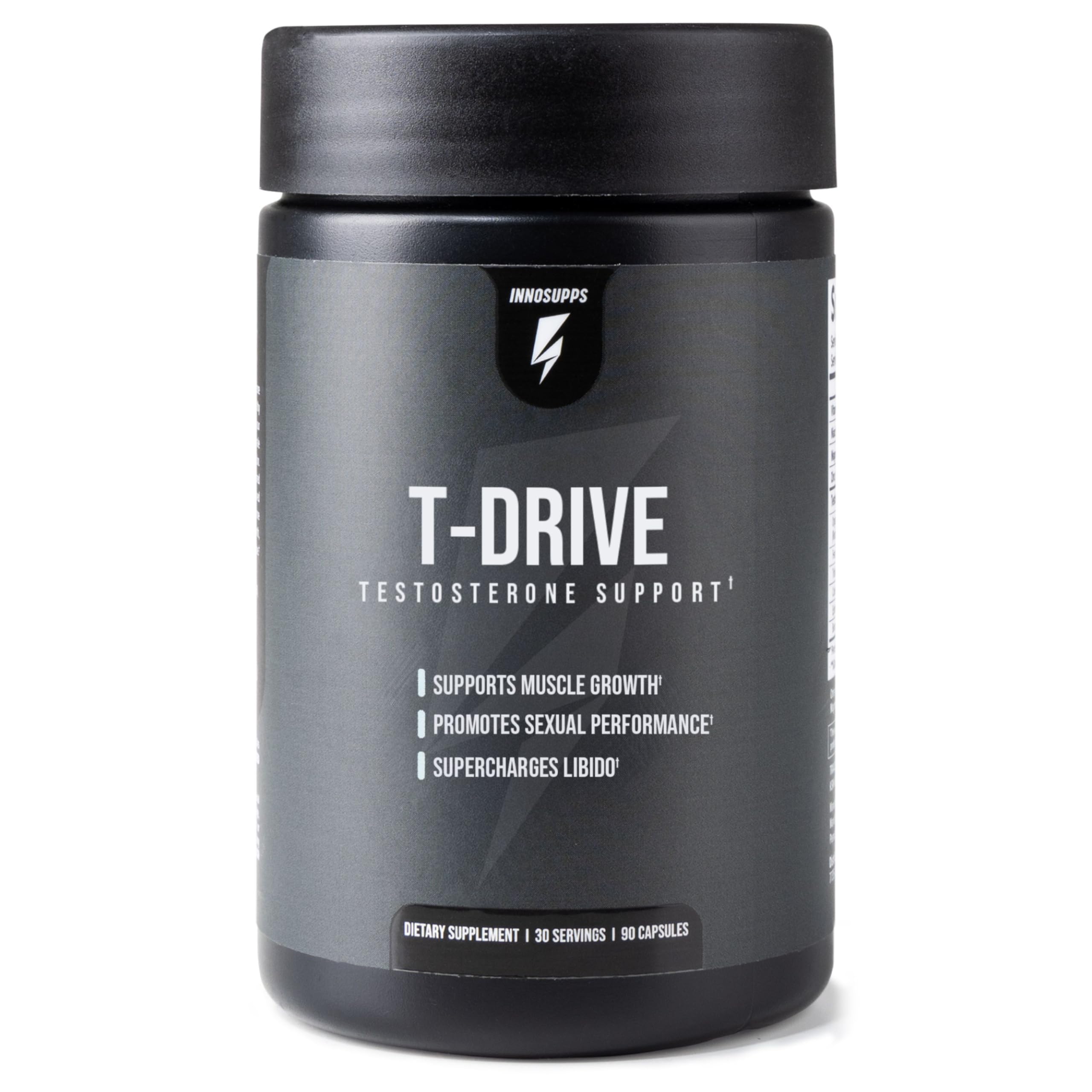 InnoSupps T-Drive Testosterone Booster Enhance Performance Amplify Muscle Growth, Increase Libido & Energy Levels w/KSM-66 Ashwagandha, Magnesium, Vitamin D, Niacin Boron, Fenugreek, 90 Caps, 30 Days InnoSuppsAu supplements