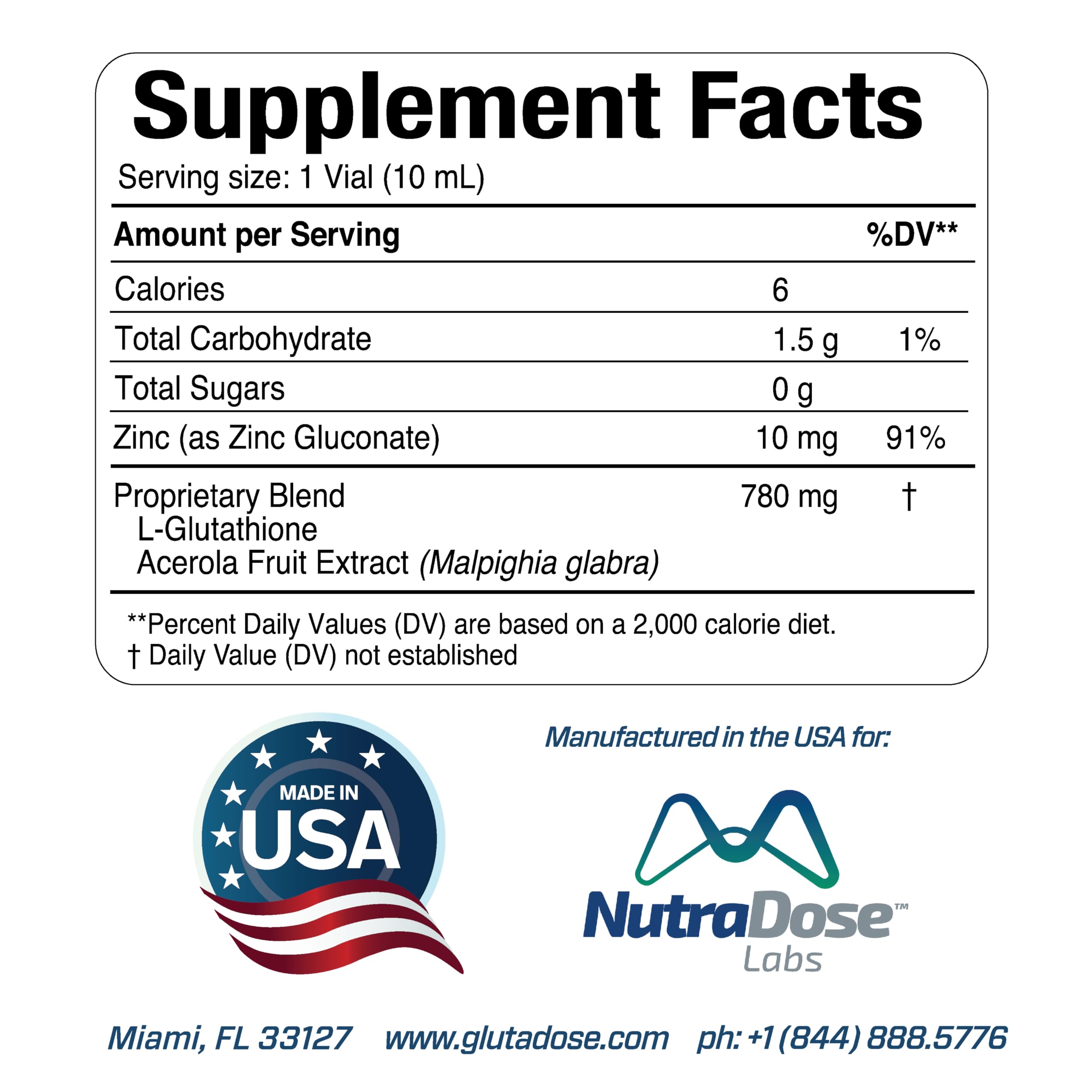 Liquid Glutathione Supplement, Lemon Berry Flavored Acerola Energy Booster w/Zinc, Daily Vitamins & Minerals, Zero Sugar Formulation, Everyday Auto-Immune Support for Adults, 0.34 fl oz, Pack of 30 GlutaDoseAu supplements