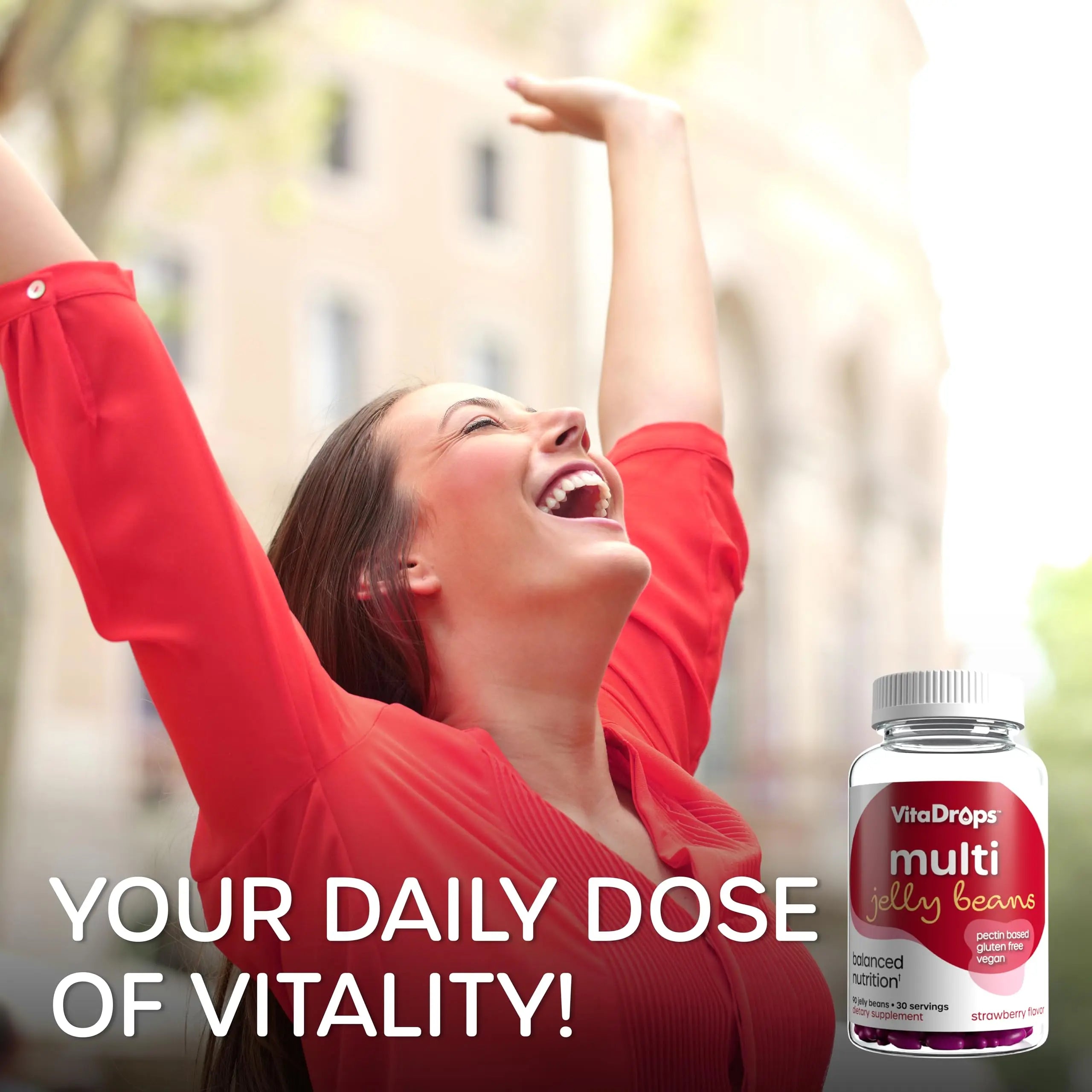 VitaDrops Multivitamin Jelly Beans, Women & Men, Source of Vitamin A C D E B-3 B-6 & Biotin, Supports Immune System, Pectin Based VitaDropsAu supplements
