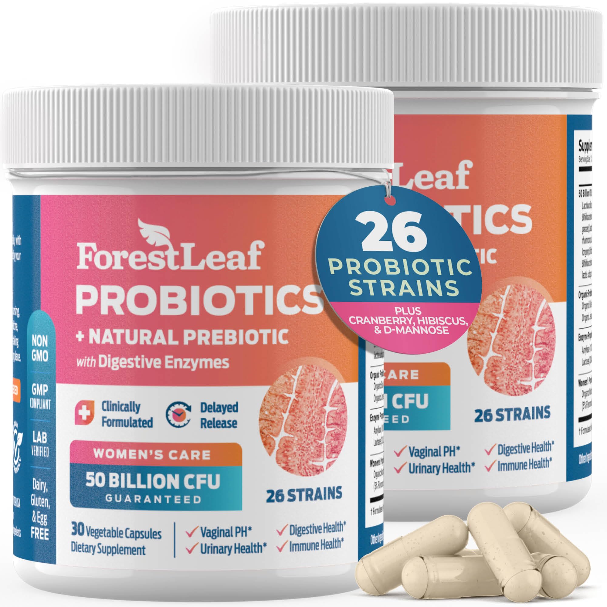 ForestLeaf Womens Probiotic 50 Billion CFU with Organic Prebiotics, Digestive Enzymes ForestLeafAu supplements
