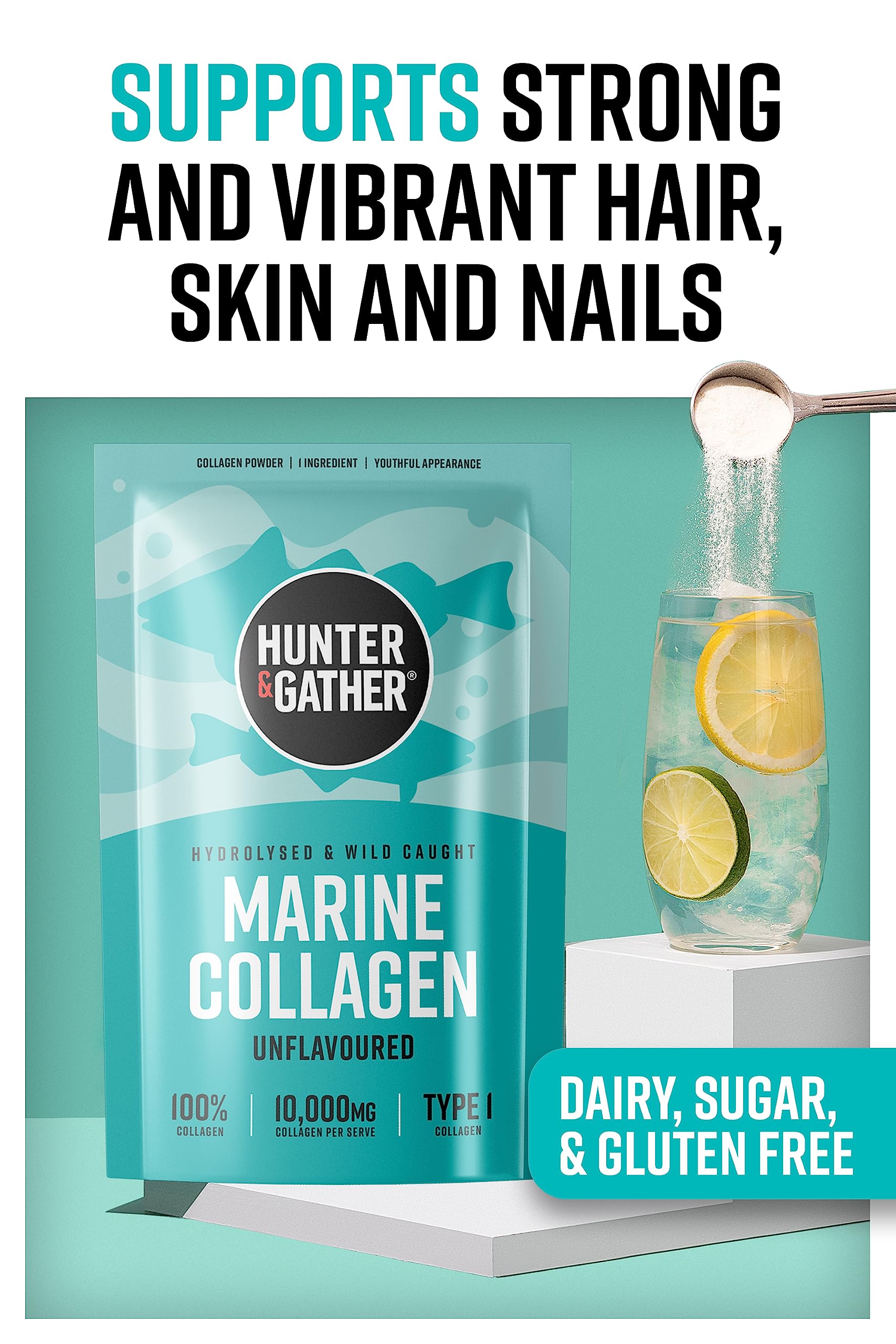 Hunter & Gather Marine Collagen Powder 300g | Pure Unflavoured Premium Hydrolysed Wild Caught Marine Collagen Hunter & GatherAu supplements