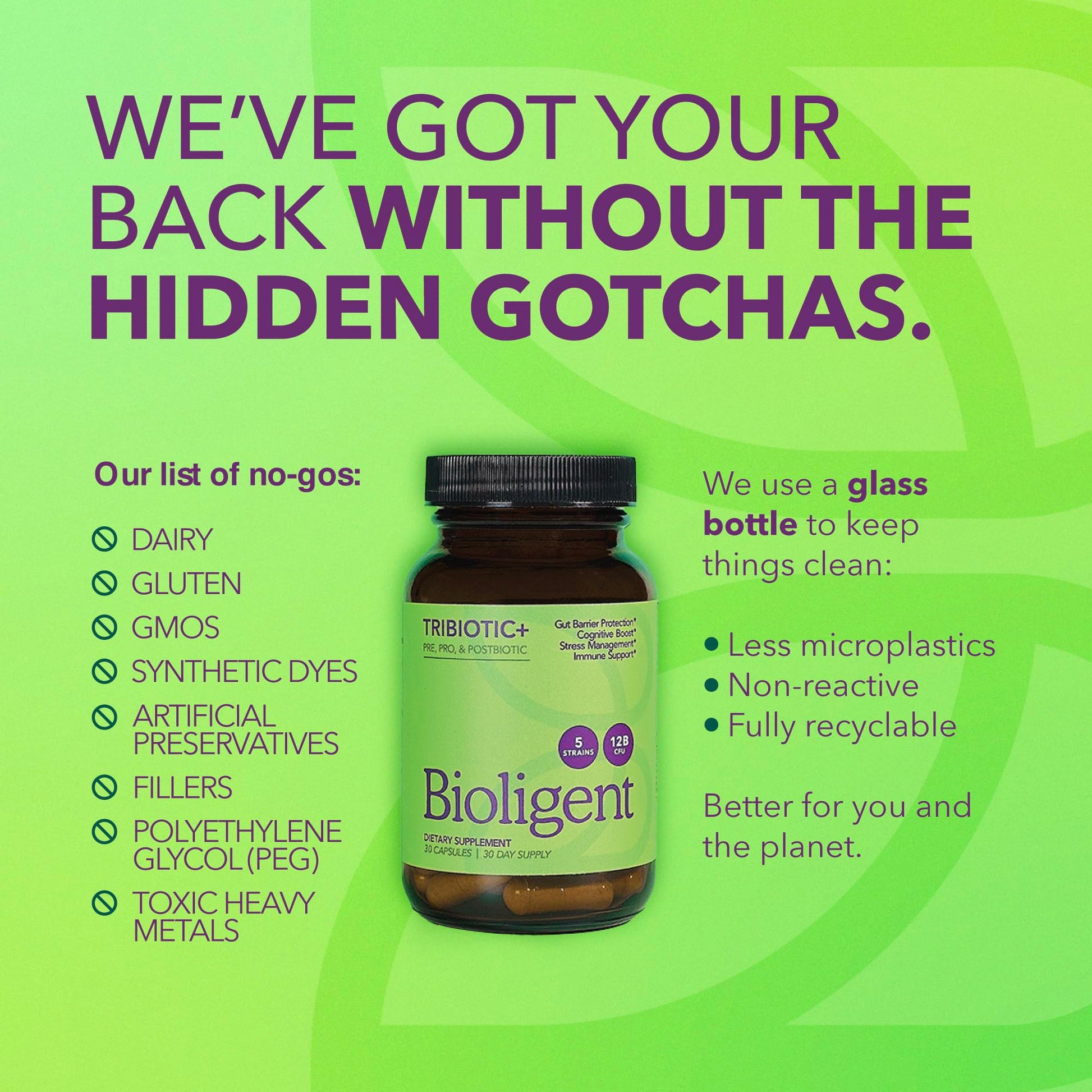 BIOLIGENT Tribiotic+ Prebiotic, Probiotic and Postbiotic Supplement for Women & Men, Gut Health, Immune Support, Bloating Relief, Daily Microbiome and Digestive Support, 30 Capsules, 30 Day Supply BIOLIGENTAu supplements
