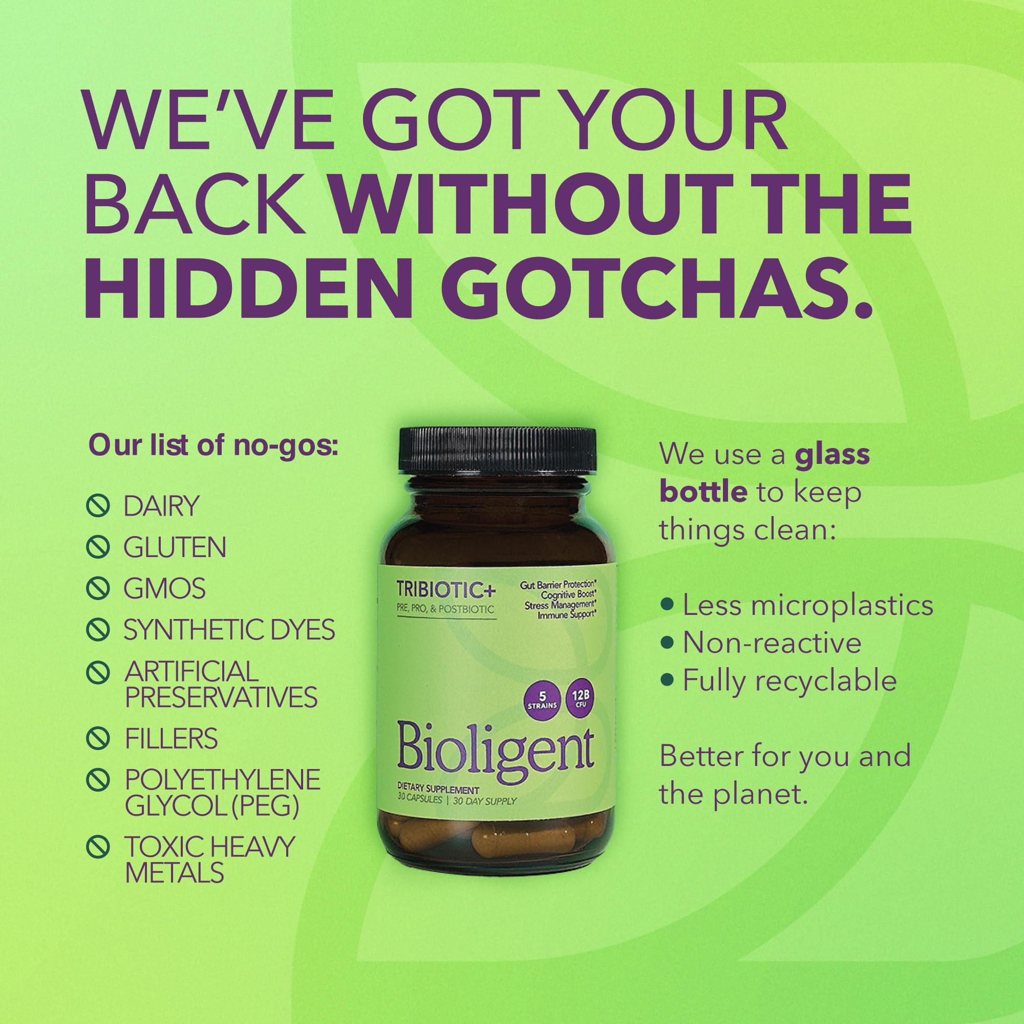 BIOLIGENT Tribiotic+ Prebiotic, Probiotic and Postbiotic Supplement for Women & Men, Gut Health, Immune Support, Bloating Relief, Daily Microbiome and Digestive Support, 30 Capsules, 30 Day Supply BIOLIGENTAu supplements