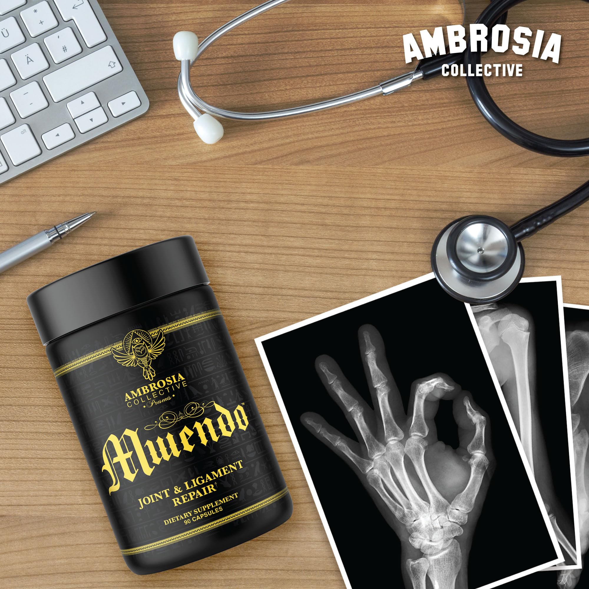 Ambrosia Mwendo - Joint & Ligament Repair | Strengthen Tendons & Increase Soft Tissue Extensibility | Muscle Soreness, & Recovery Time with BioCell Collagen | 90 Veggie Capsules AmbrosiaAu supplements