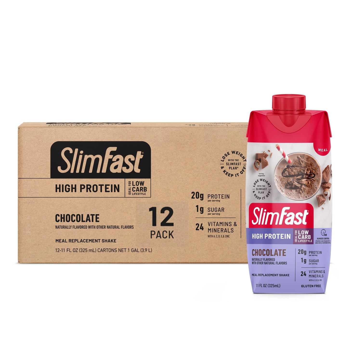 SlimFast High Protein Chocolate Bundle- 12 Count of Chocolate High Protein Meal SlimFastUS supplements