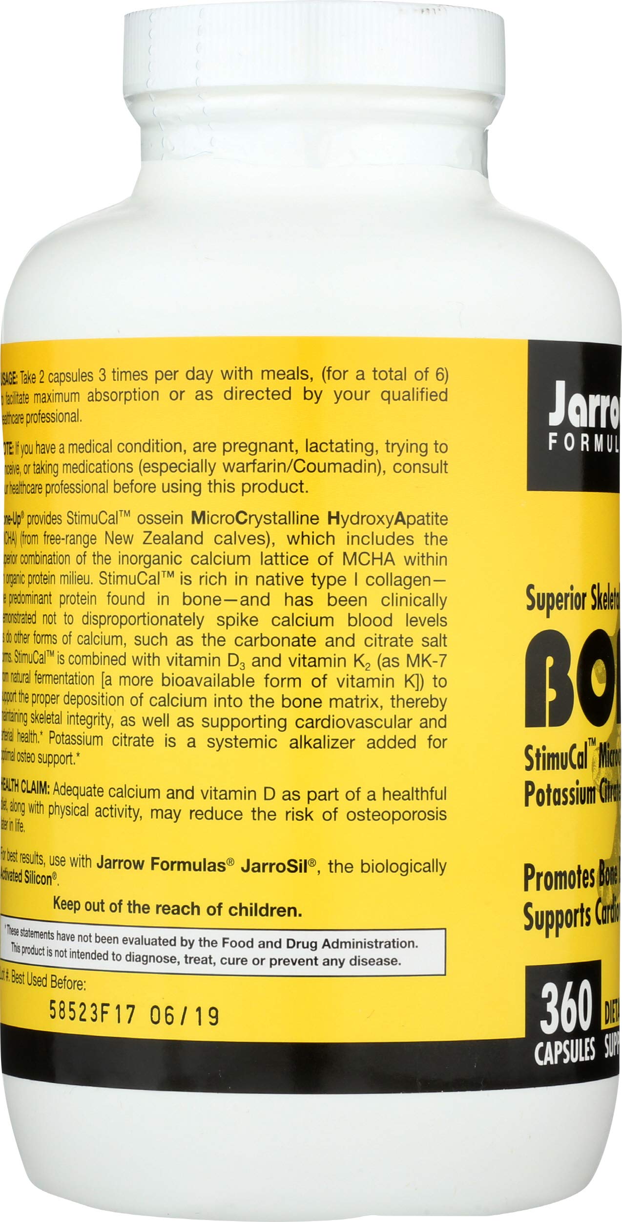 Jarrow Formulas BoneUp for Bone Density - Vitamin D3 and K2, Calcium Support, 360 Capsules, Promotes Skeletal Nutrition, Up to 60 Days Supply Jarrow FormulasAu supplements