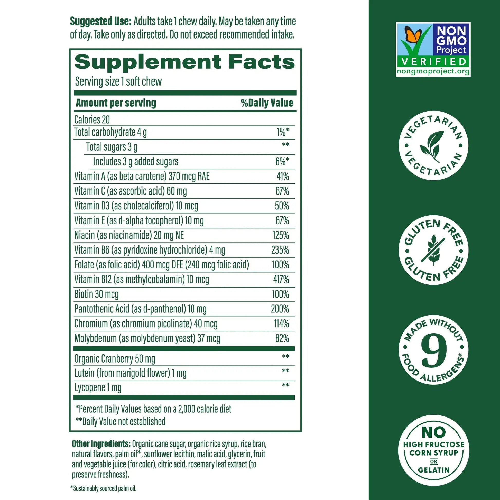 MegaFood Multivitamin for Women, One Daily Multivitamins, Soft Chews with Folate, Methylated B12, Vitamin B6, Biotin, Vitamin D3, C & A MegaFoodAu supplements