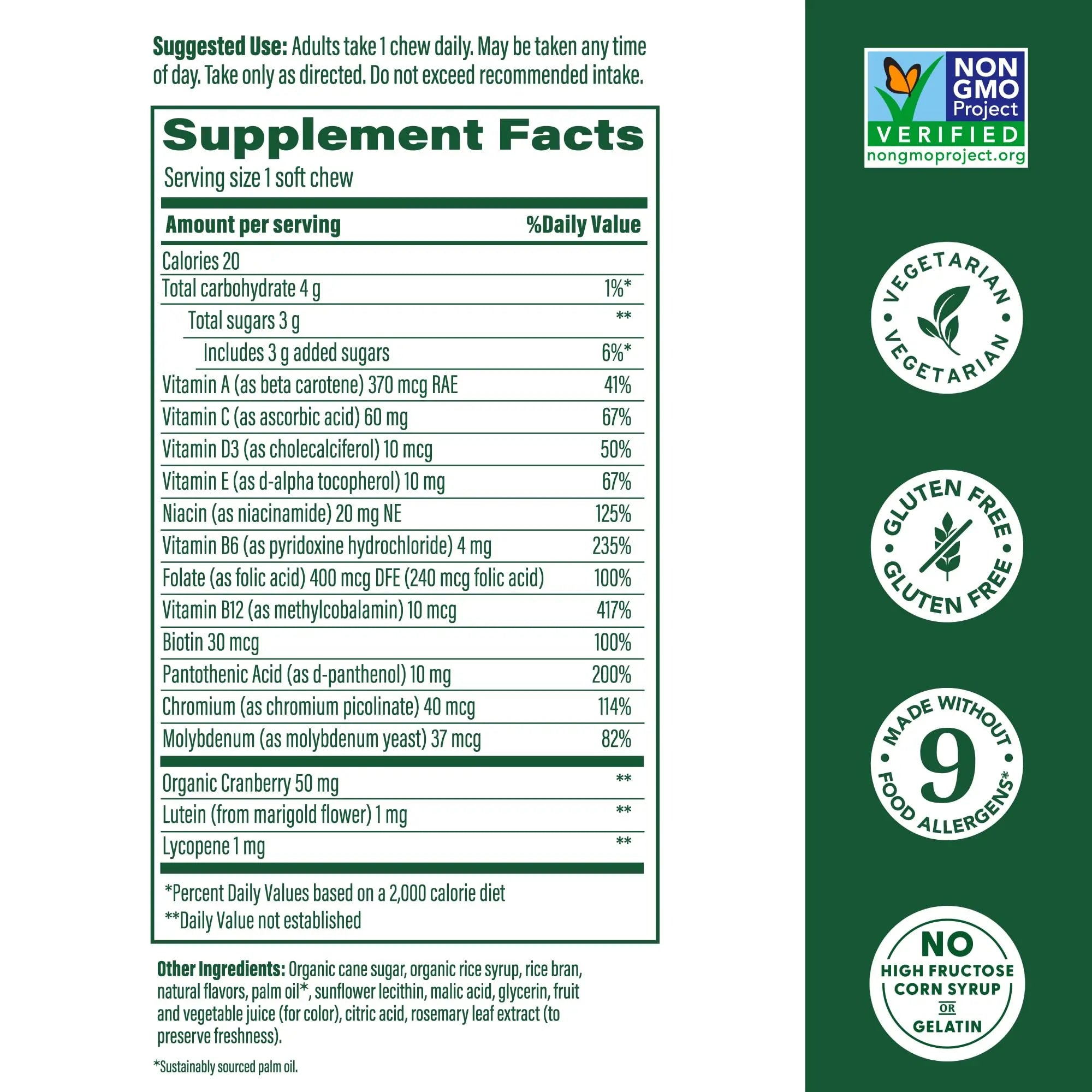 MegaFood Multivitamin for Women, One Daily Multivitamins, Soft Chews with Folate, Methylated B12, Vitamin B6, Biotin, Vitamin D3, C & A MegaFoodAu supplements