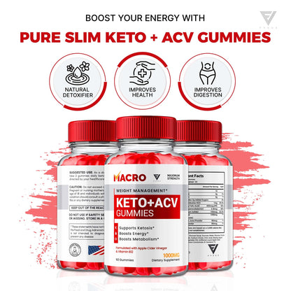 Macro Keto ACV Gummies Advanced Apple Cider Vinegar Vitamin Supplement FyvusUS supplements
