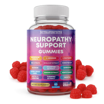 Sugar Free Neuropathy Support Gummies for Nerve – Enhanced Nerve Health, Regeneration, Cognitive Support with Vitamin B1, B6, B12, Magnesium, ALA, Turmeric, CoQ10 & More NutraPerfectoAu supplements
