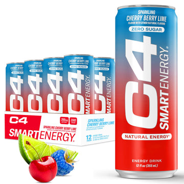 Cellucor C4 Smart Energy Drink - Sugar Free Performance Fuel & Nootropic Brain Booster, Coffee Substitute or Alternative | Cherry Berry Lime 12 Oz - 12 Pack C4Au supplements