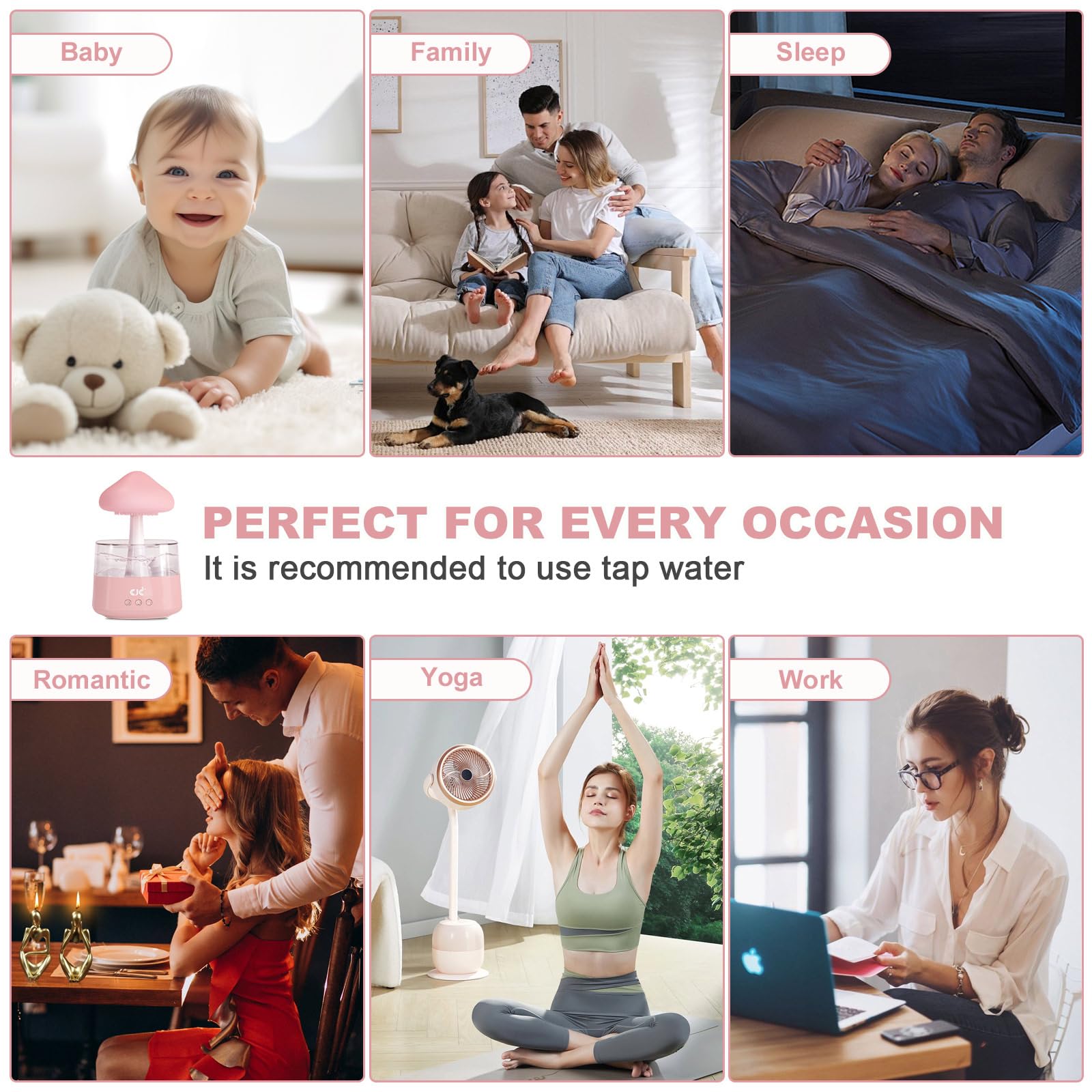 Humidifiers for Bedroom, 7 Color-Changing Led Night Lights, Aromatherapy Essential Oil cjcAu supplements