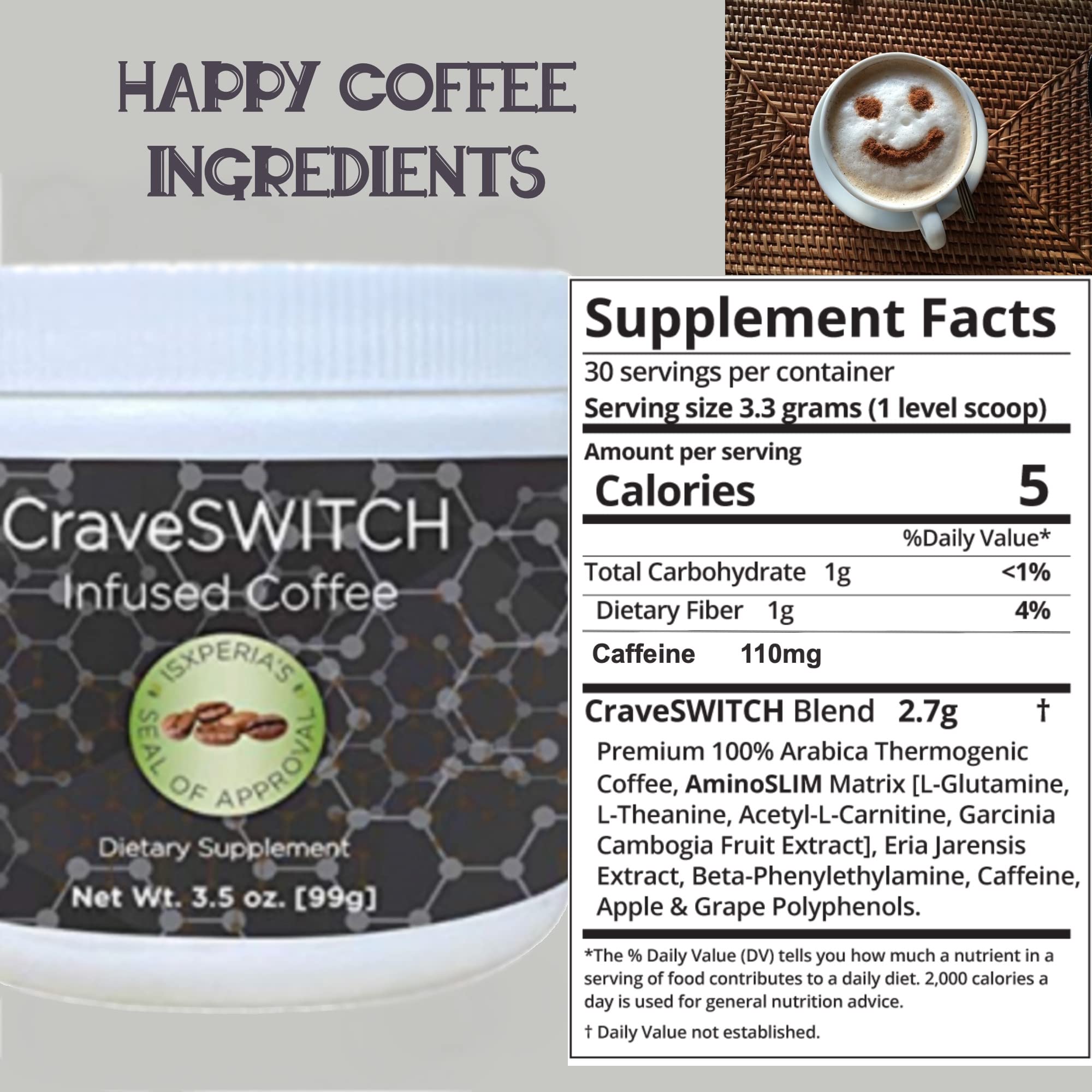 isXperia CraveSWITCH Bold Coffee - Colombian Arabica Coffee with Antioxidants isXperiaUS supplements