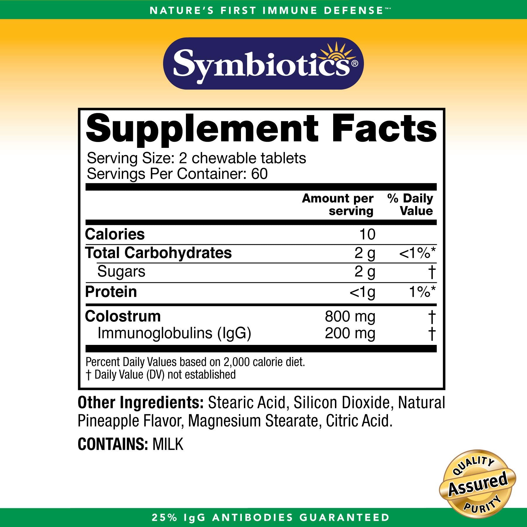 Symbiotics Immunity Support Colostrum Plus Chewables (Pineapple) SymbioticsUS supplements
