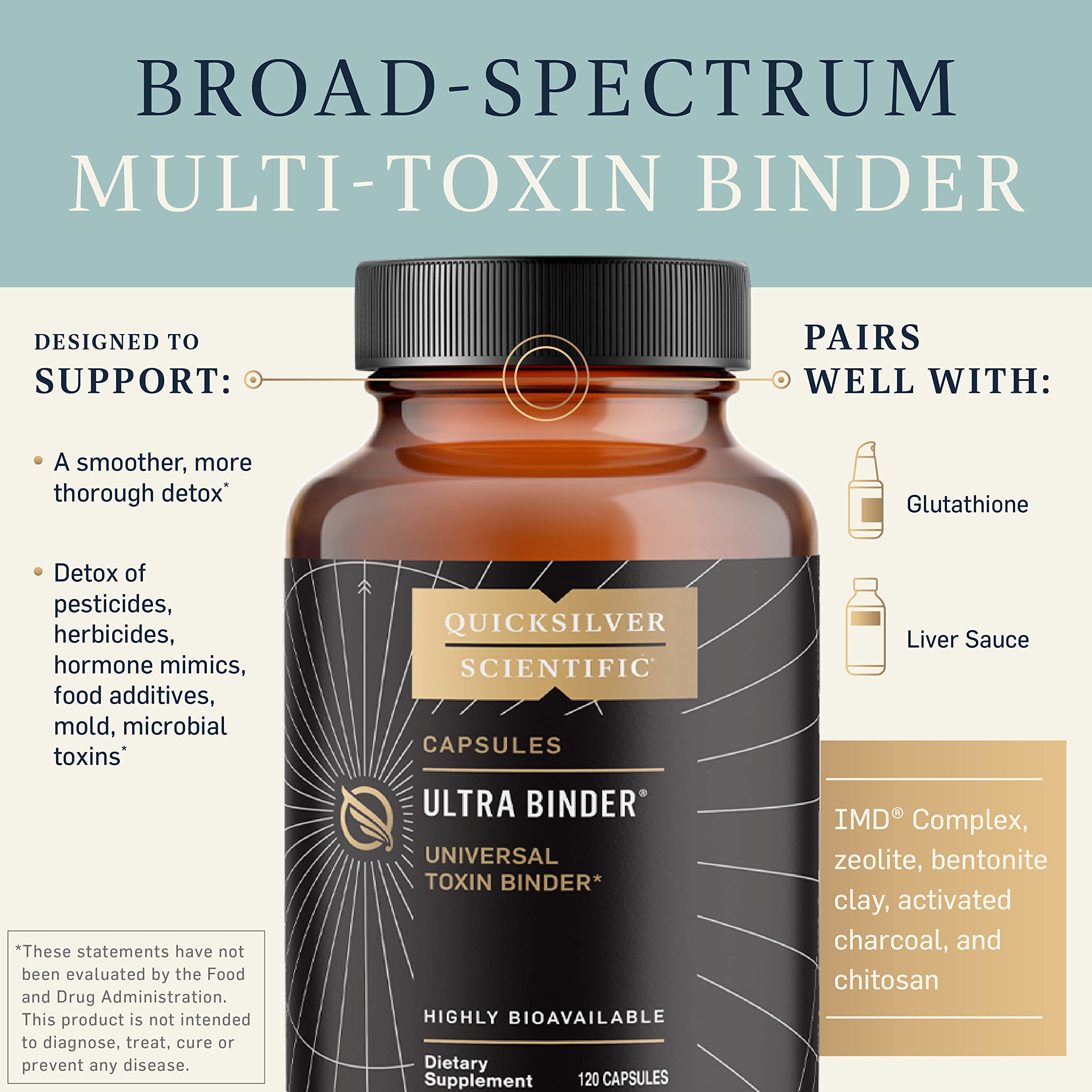 Quicksilver Scientific Ultra Binder - Multi Toxin Binder with Bentonite Clay Powder Quicksilver ScientificAu supplements