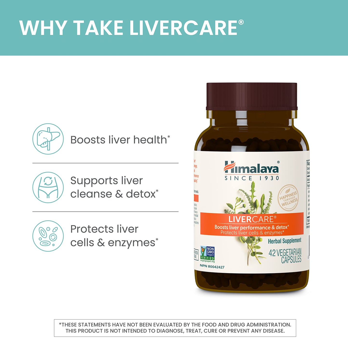 Himalaya LiverCare for Total Liver Support, Cleanse and Detox, Protects Cells & Enzymes HimalayaUS supplements
