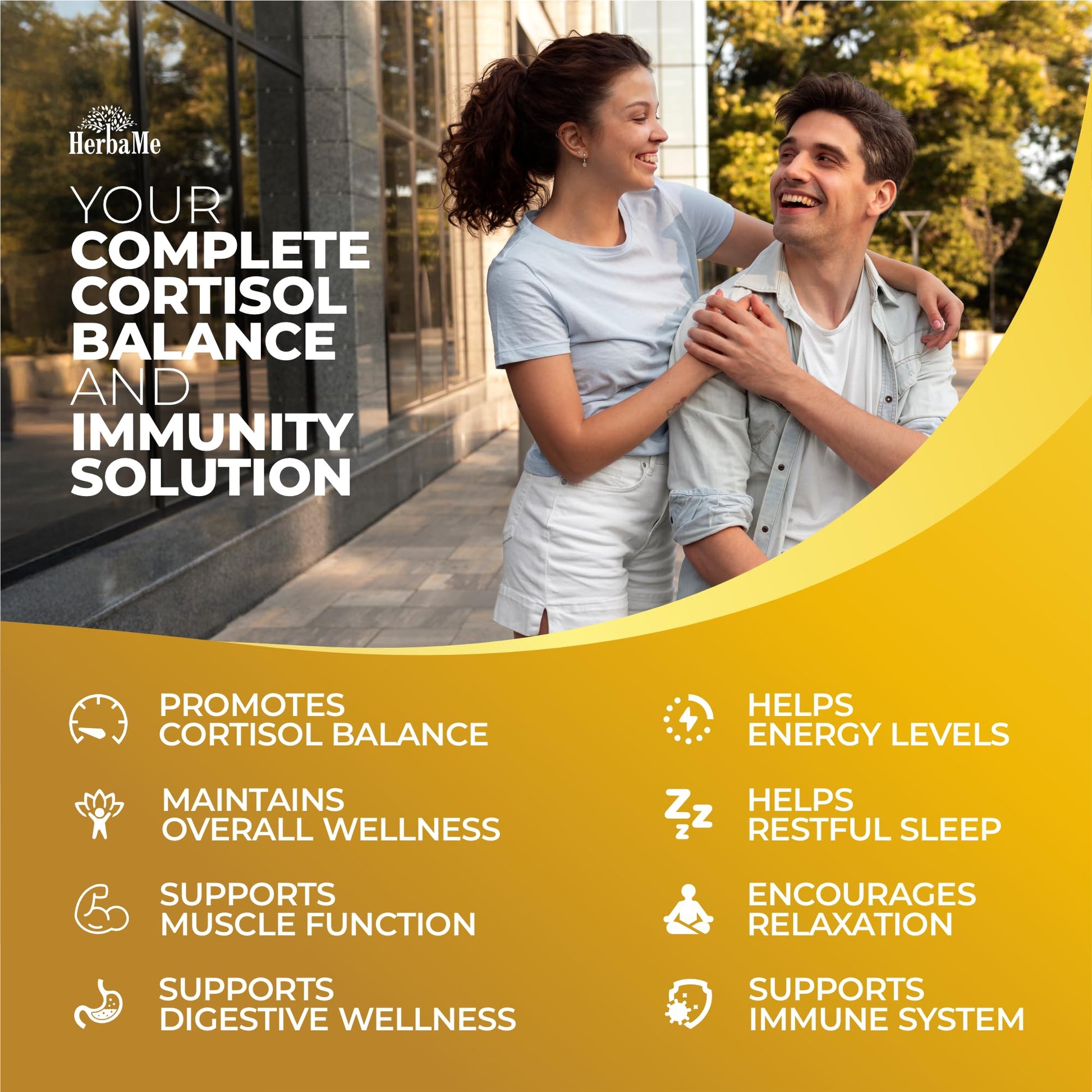 Cortisol Balance and Immune Support Supplement with Ashwagandha, Irish Sea Moss, Black Seed, Vitamin D and Magnesium Complex | Mood Enhancer | Immunity Booster | Stress Relief Pills | 90 Capsules HerbaMeAu supplements