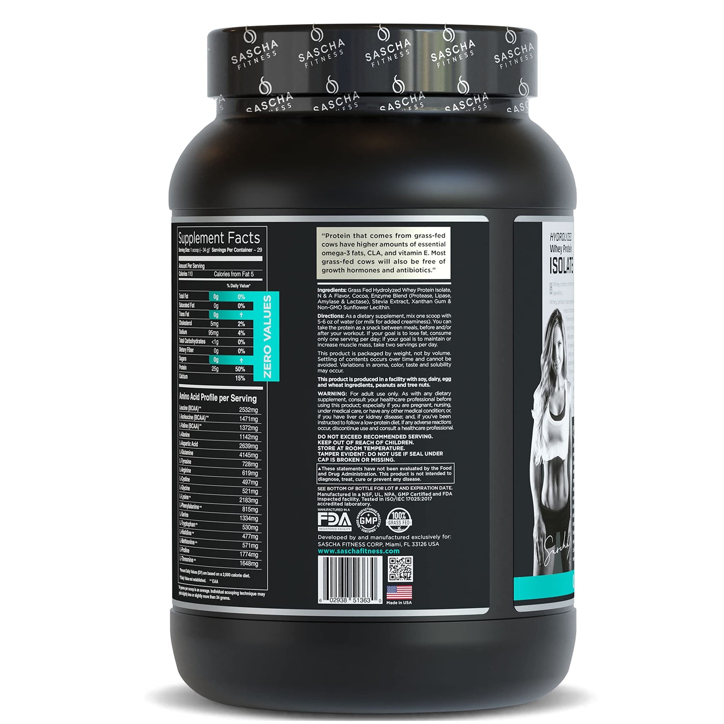 SASCHA FITNESS Hydrolyzed Whey Protein Isolate,100% Grass-Fed (2 Pounds, Cookies SASCHA FITNESSUS supplements
