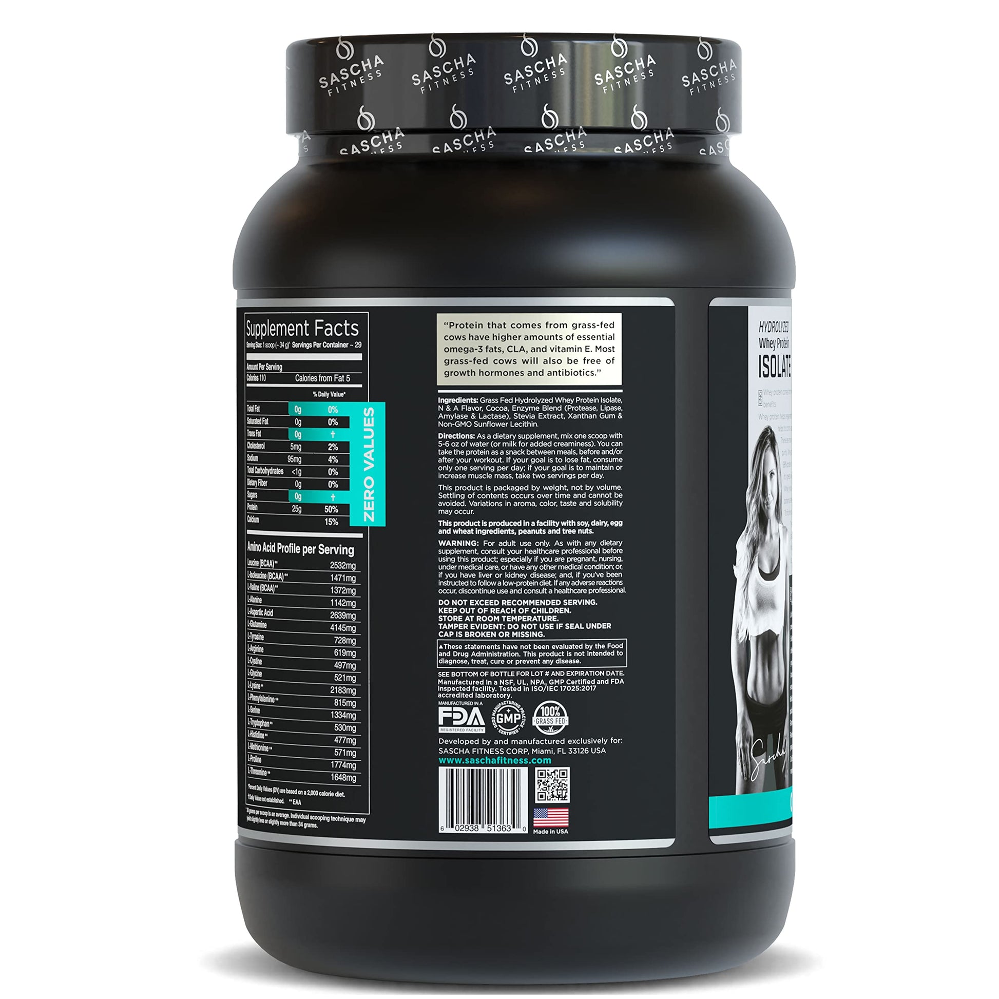 SASCHA FITNESS Hydrolyzed Whey Protein Isolate,100% Grass-Fed (2 Pounds, Cookies SASCHA FITNESSUS supplements