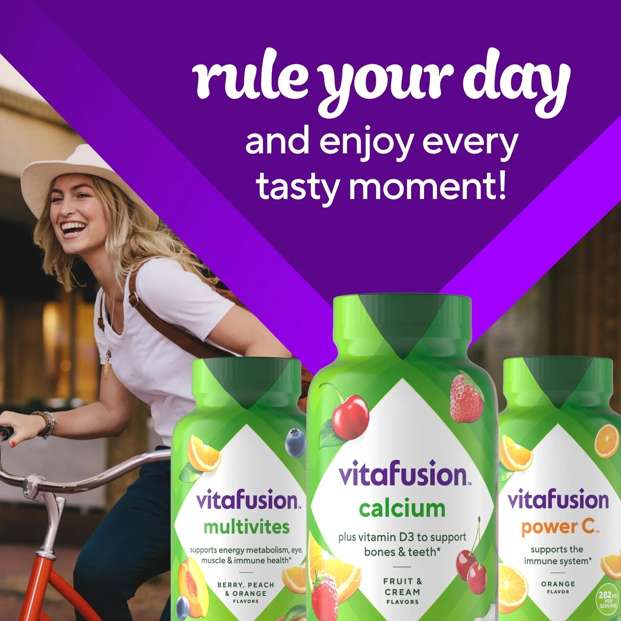 vitafusion Chewable Calcium Gummy Vitamins for Bone and Teeth Support, Calcium Gummies, Fruit and Cream Flavor, 100 Count, 50 Day Supply VitafusionAu supplements