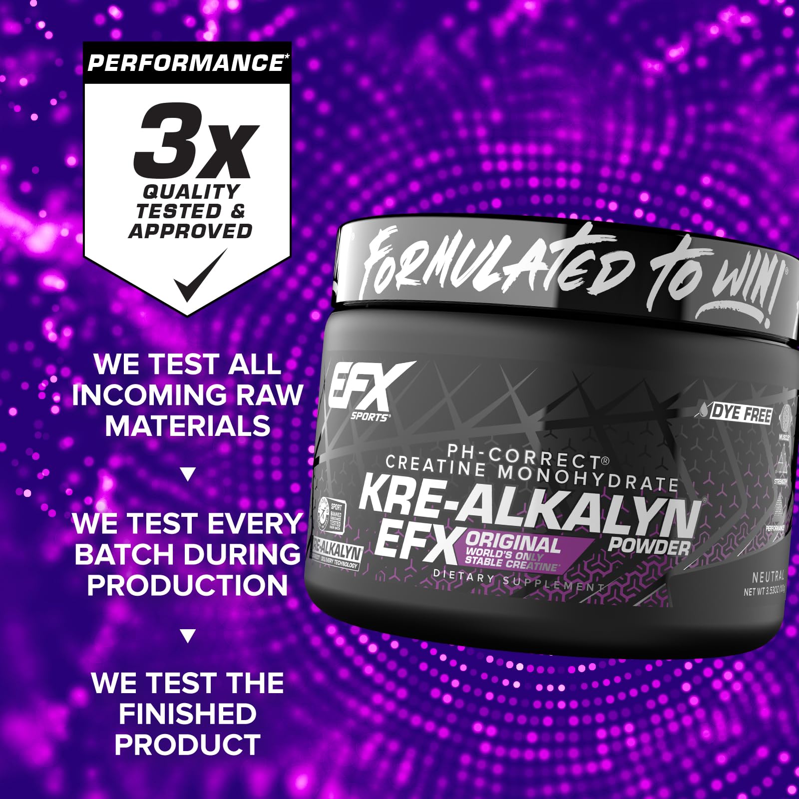 EFX Sports Kre-Alkalyn EFX Powder | pH Correct Creatine Monohydrate Powder Supplement | Strength, Muscle Growth & Performance | 66 Servings (Unflavored) EFX SportsAu supplements
