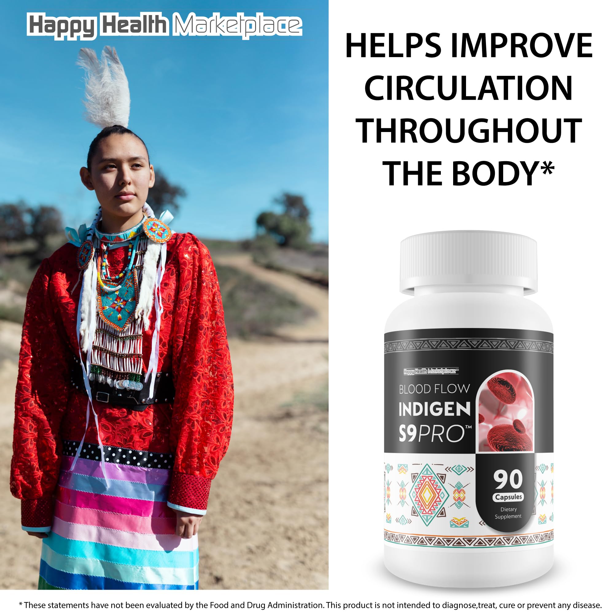 Blood Flow Indigen S9 Pro - Our Best Poor Circulation Supplements for Advanced Blood Flow Care - Blood Circulation Support - Blood Circulation Supplements for Healthy Blood Flow Help Blood Flow Pills Happy Health MarketplaceAu supplements