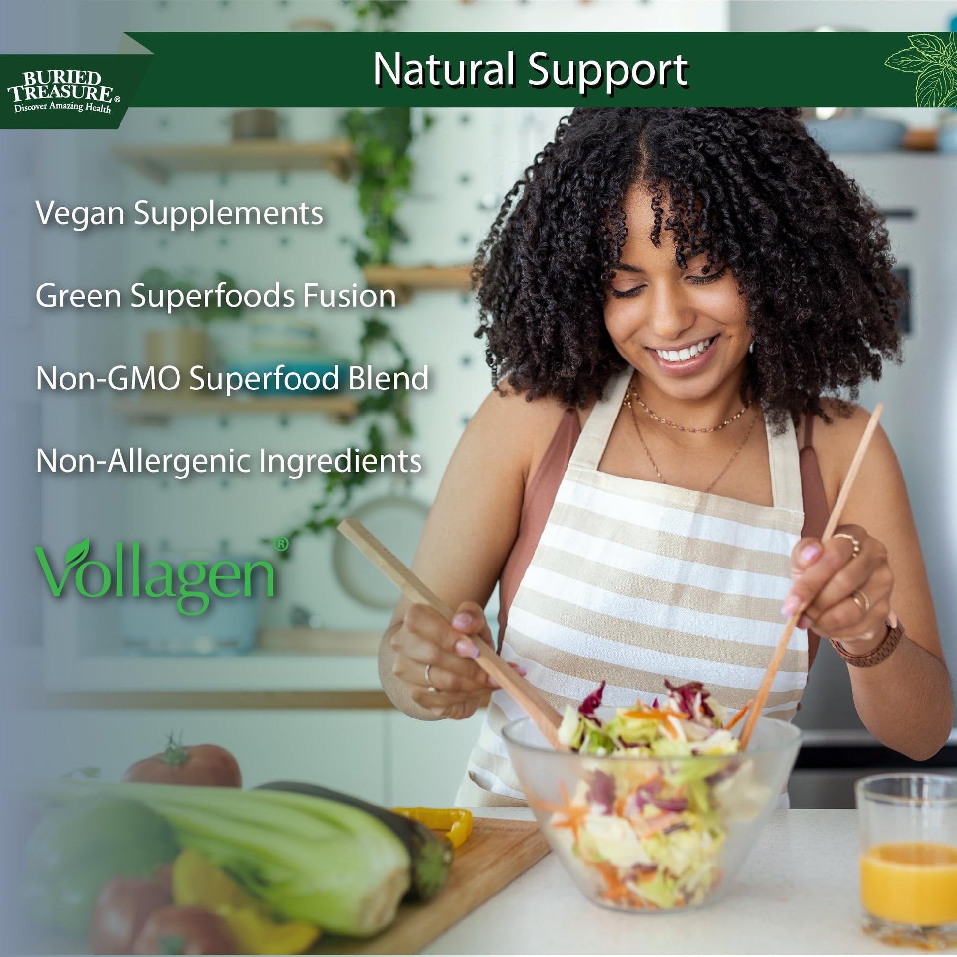 Buried Treasure Green20 Fusion – Superfood Blend with Vollagen for Skin, Hair, and Joint Support, Plant-Based, Vegan, Non-GMO Gluten-Free, Dairy-Free, Soy-Free, 32oz Liquid Buried TreasureAu supplements