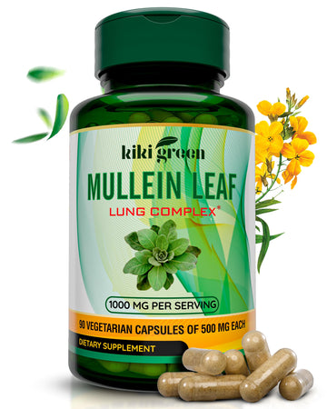 KIKI Green Mullein Leaf Extract Capsules - Herbal Respiratory Supplement - for Lung Cleans KIKI GreenUS supplements