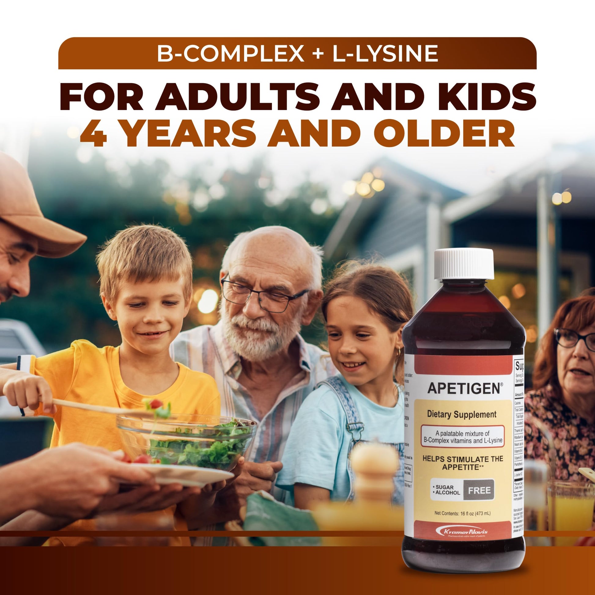 Apetigen Appetite Stimulant for Kids & Adults – Vitamin B-Complex with L-Lysine Liquid – Sugar Free Weight Gain Supplement for Picky Eaters – Caramel Flavor, 16oz ApetigenAu supplements