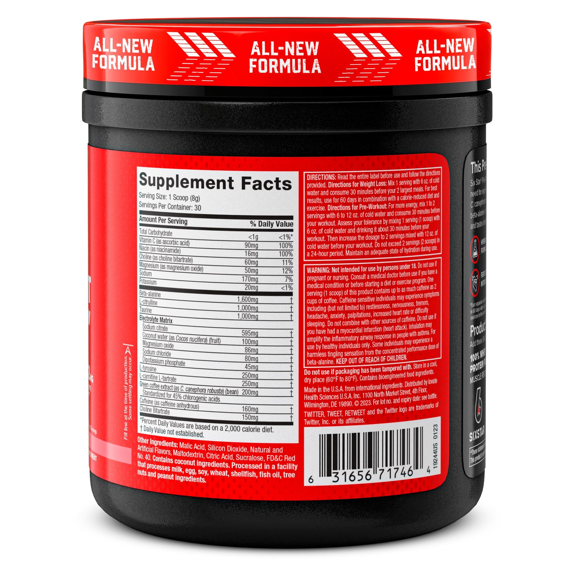 Six Star Pre-Workout Explosion Ripped 2.0 Watermelon - Endurance Powder with Caffeine Six StarAu supplements