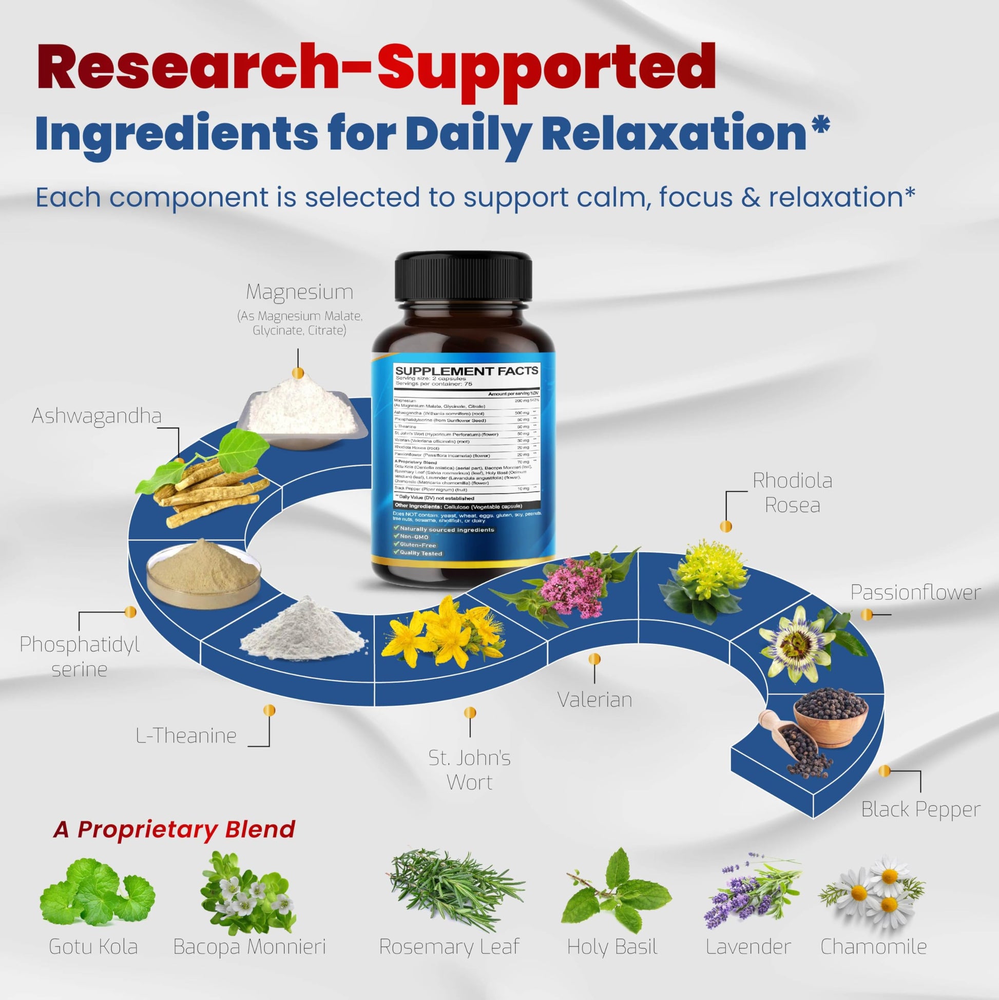 VEGATOT Organic Cortisol Wellness Complex 15-in-1 Formula with Magnesium Ashwagandha St. John's Wort Valerian Rhodiola Rosea Passionflower Chamomile VEGATOTAu supplements