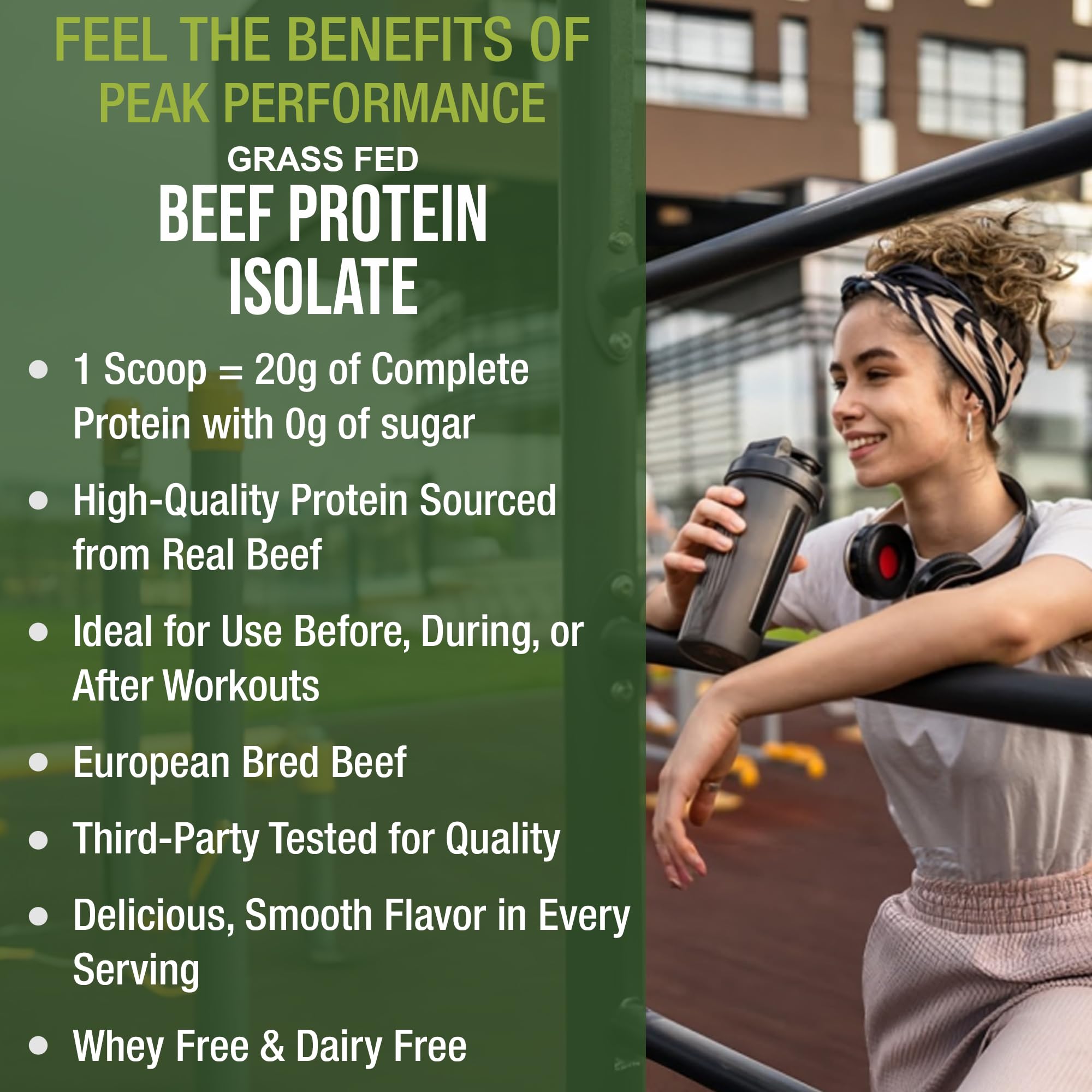 Grass Fed Beef Protein Powder - Lactose Free Great Tasting Beef Protein Isolate. Complete Animal Based Non Dairy Paleo Carnivore Supplement for Prime Muscle Building. No Whey. Vanilla Flavor Peak PerformanceAu supplements