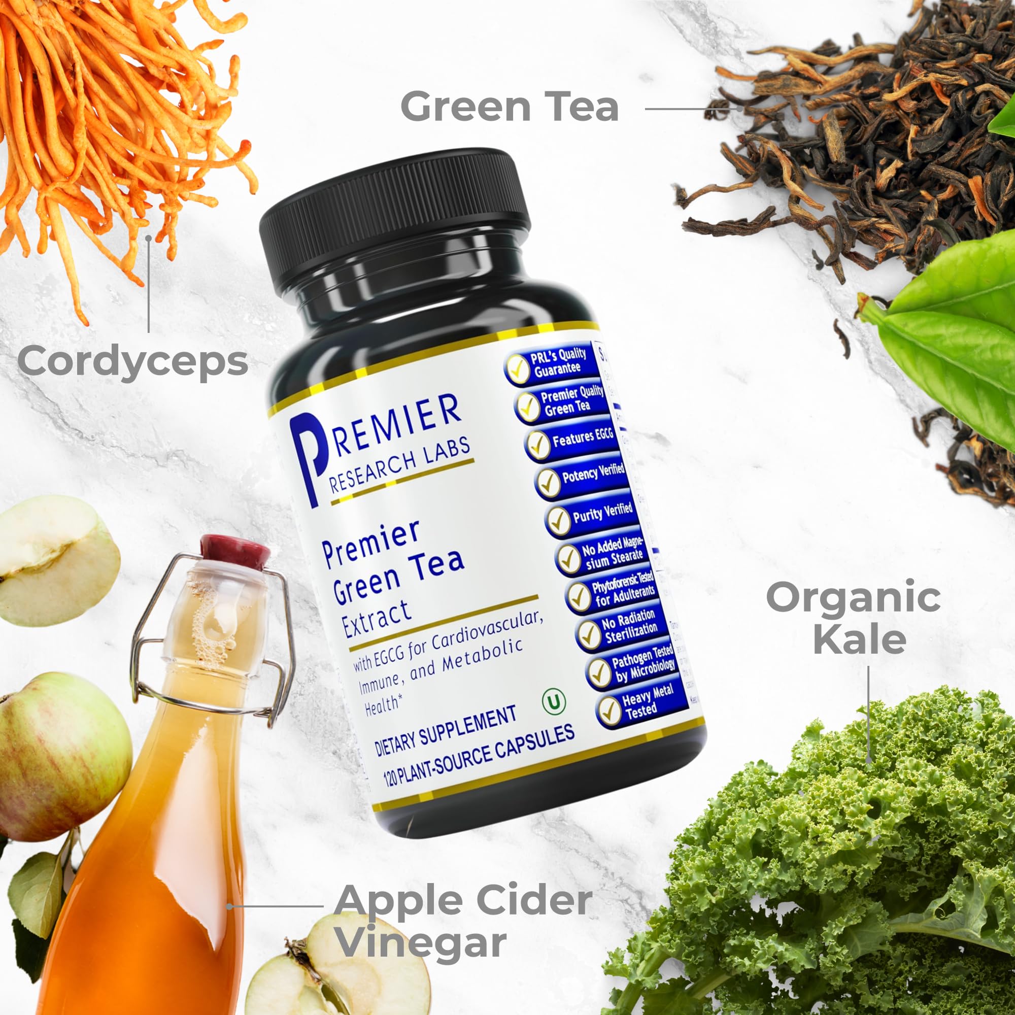 Premier Research Labs Premier Green Tea Extract - Green Tea Capsules, Green Tea Extract Pills, Green Tea Supplement with ECGC, Camellia Sinensis, Pure, Vegan Friendly - 120 Vegetarian Capsules Premier Research LabsAu supplements